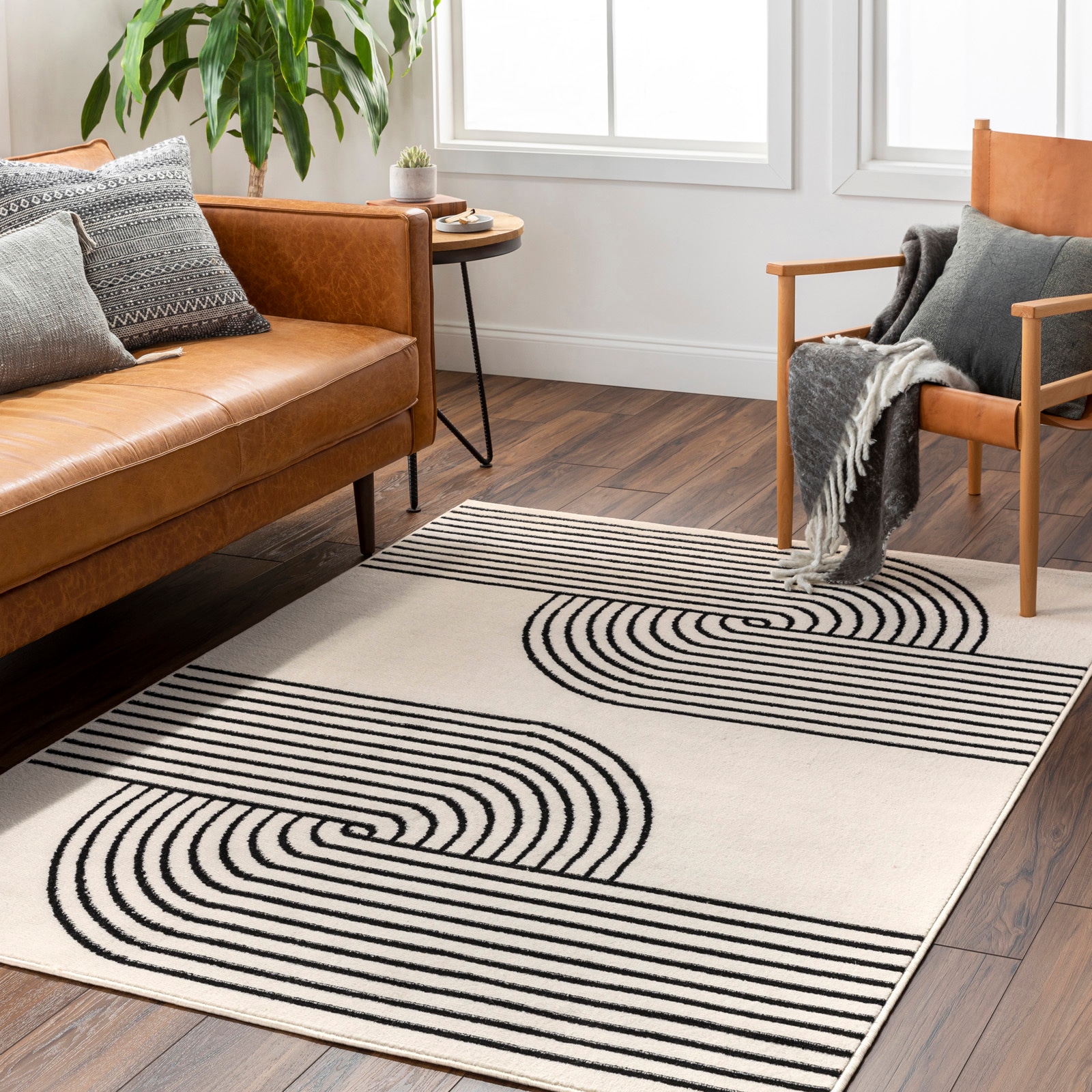 Image of Livabliss Teppich "DEHLI" rechteckig 11 mm Höhe Skandinavischer Teppich, Moderner Kurzflor Boho-Wohnzimmerteppich