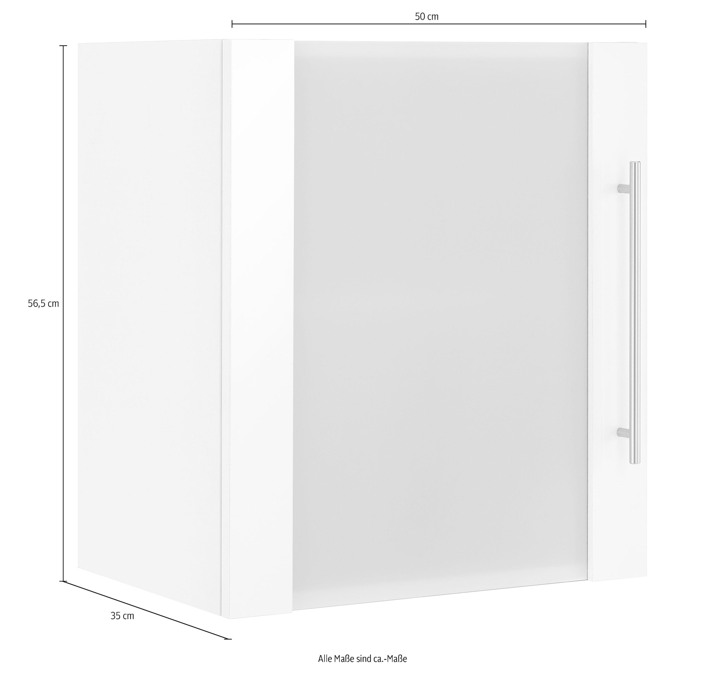 wiho Küchen Glashängeschrank »Flexi2, Breite/Höhe: 50/56,5 cm, Soft-Close bei der Tür« inkl. verstellbaren Einlegeboden