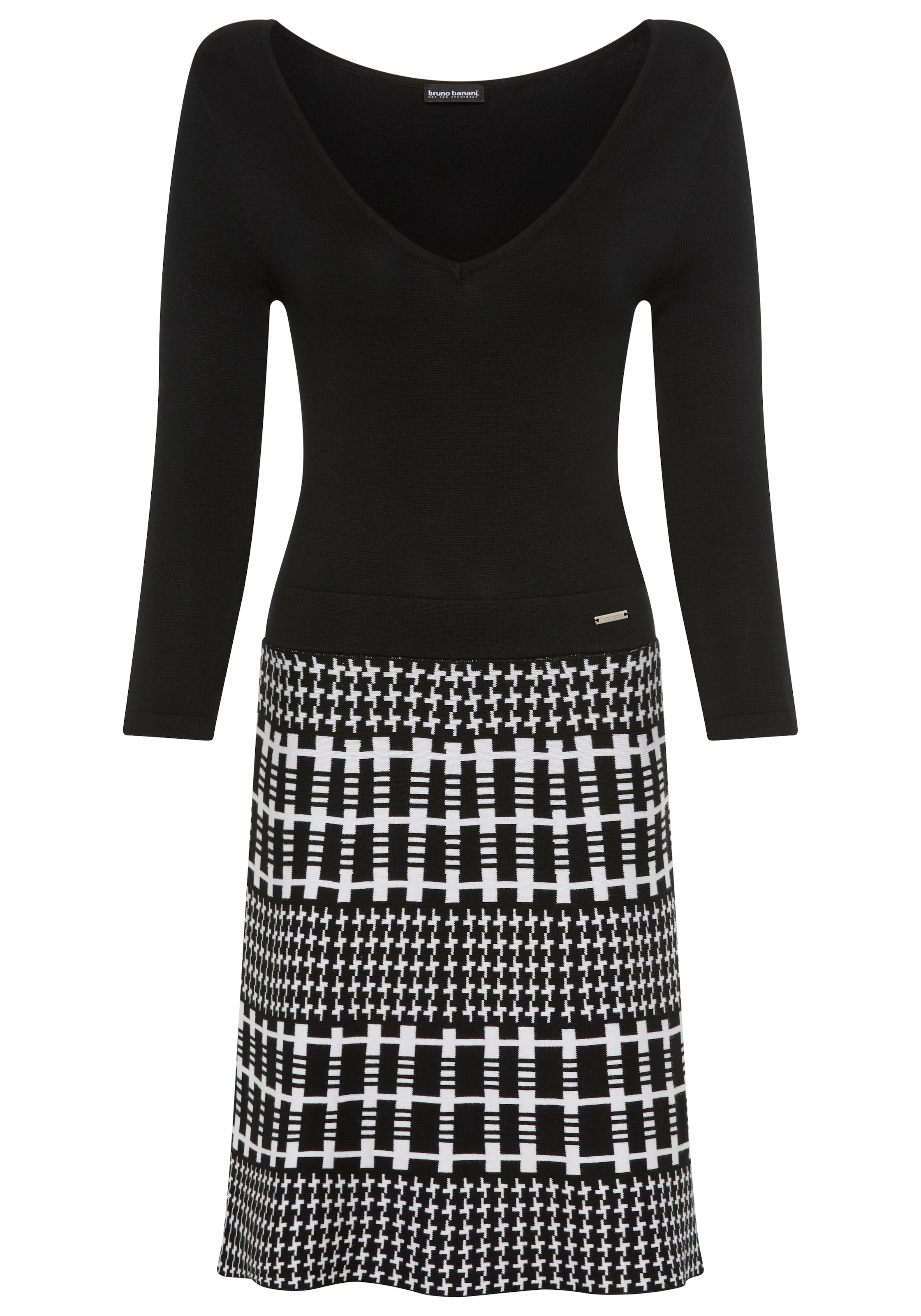 Bruno Banani Strickkleid, mit tollem Jacquard-Rock