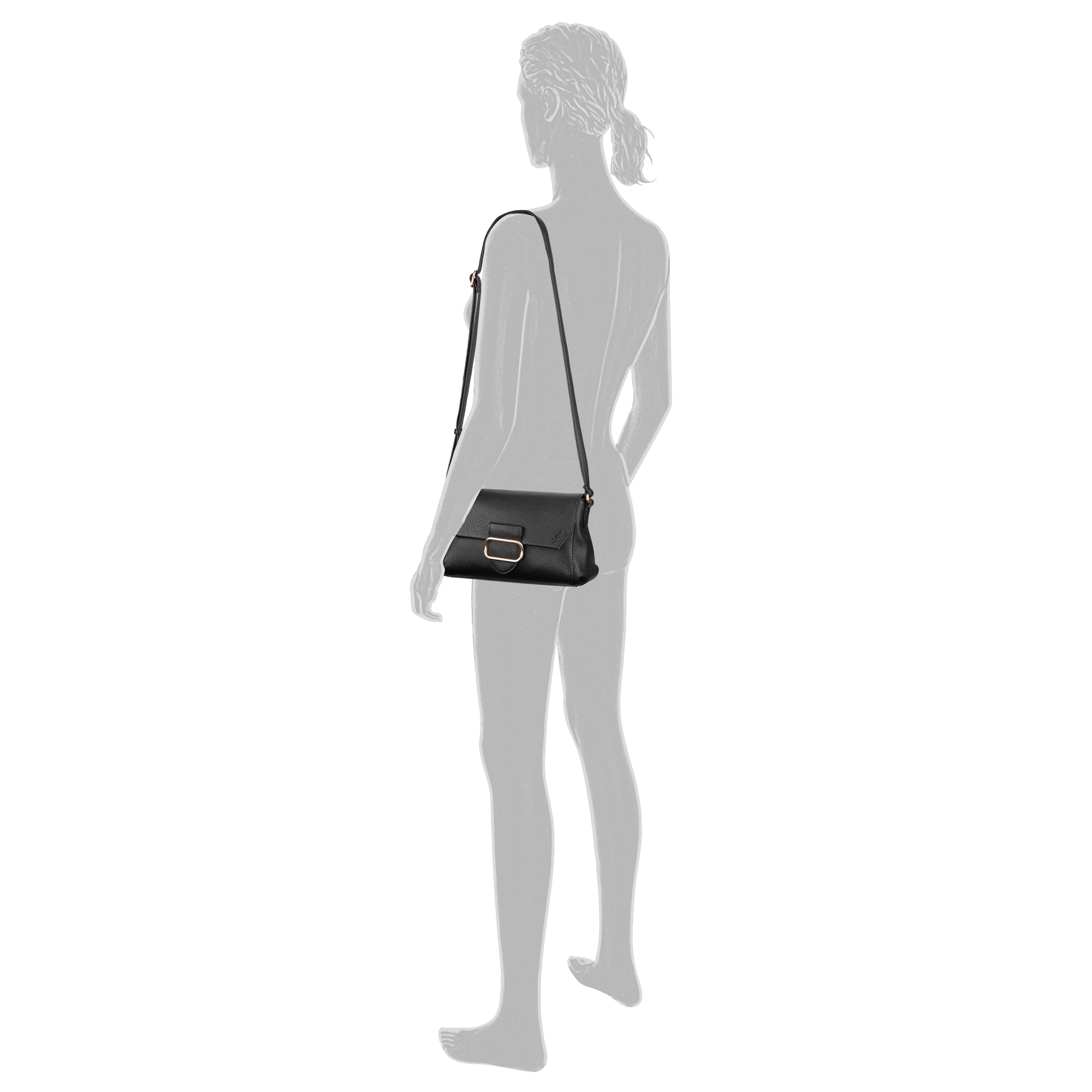 Gabor Umhängetasche »Melora« leicht genarbtes Lederimitat mit feinem Logo und goldenem Metallring