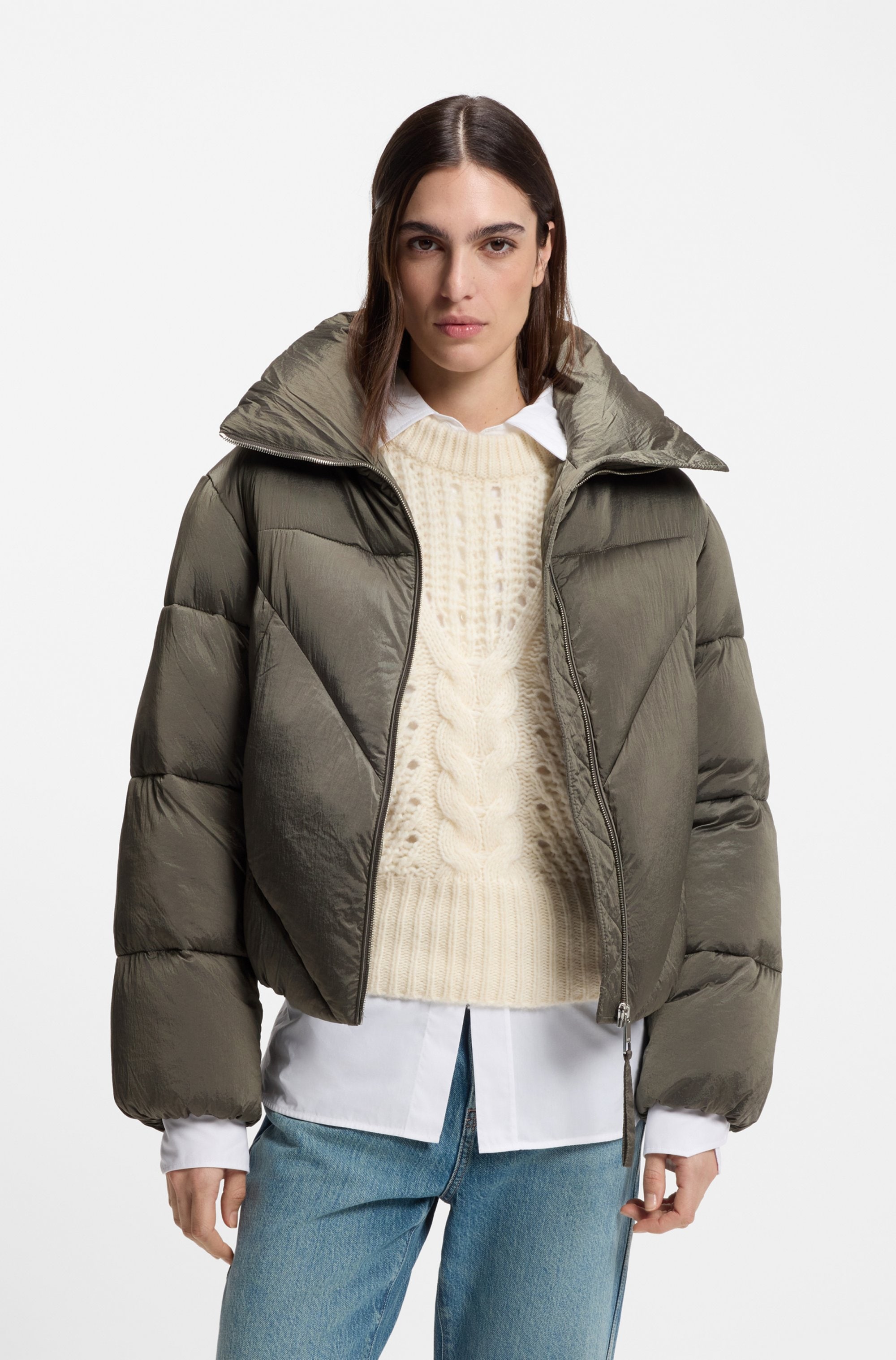 Image of BOSS ORANGE Steppjacke "Padilena Premium Damenmode" Regular Fit mit Stehkragen, gefütterte Taschen