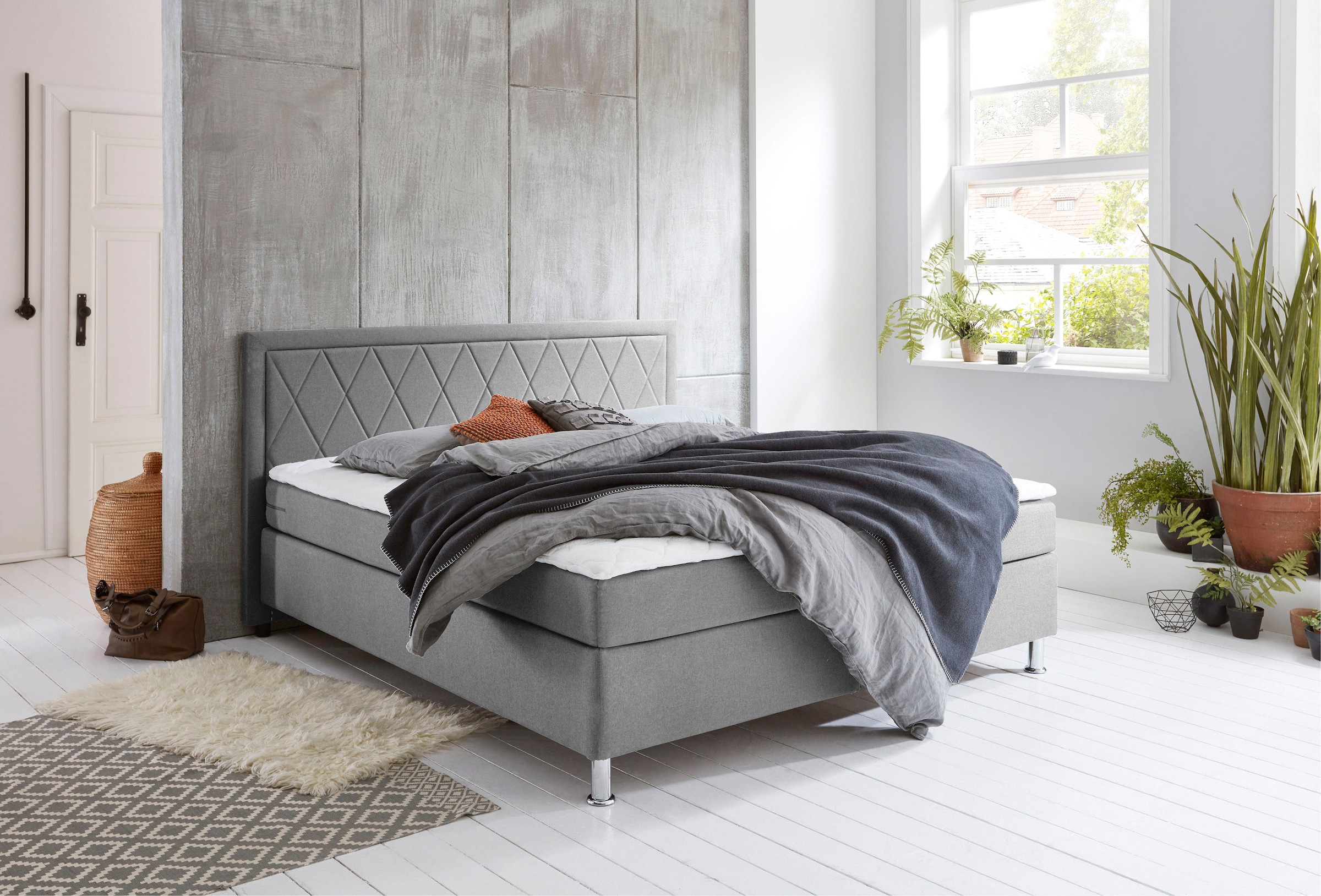 ATLANTIC home collection Boxbett »Helen«, Tonnentaschenfederkern-Matratze und Topper, wahlweise mit Bettkasten