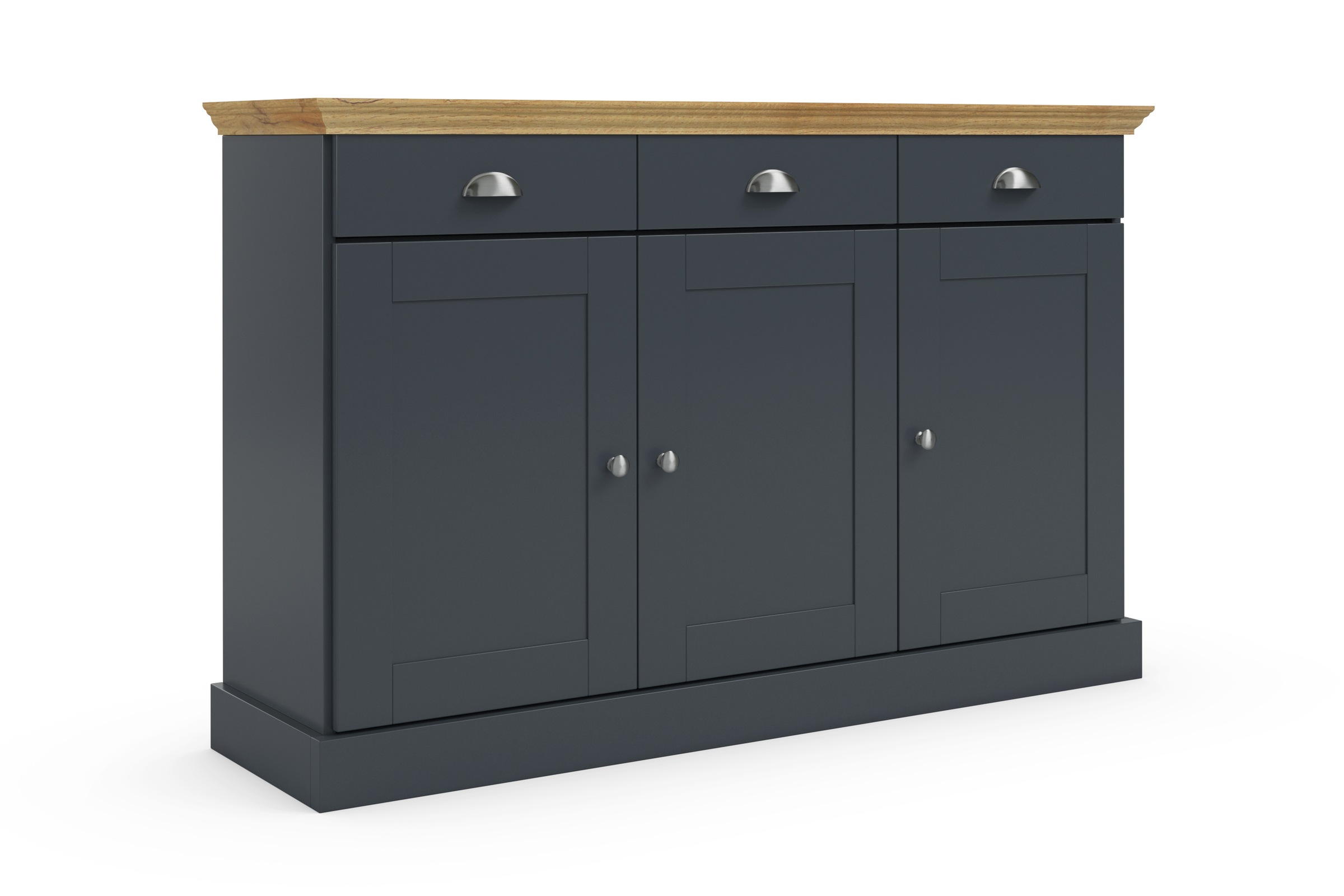 Image of GOODproduct Sideboard "Motala" Kommode, 3 Schubladen und 2 verstellbare Einlegeböden, Breite 125 cm