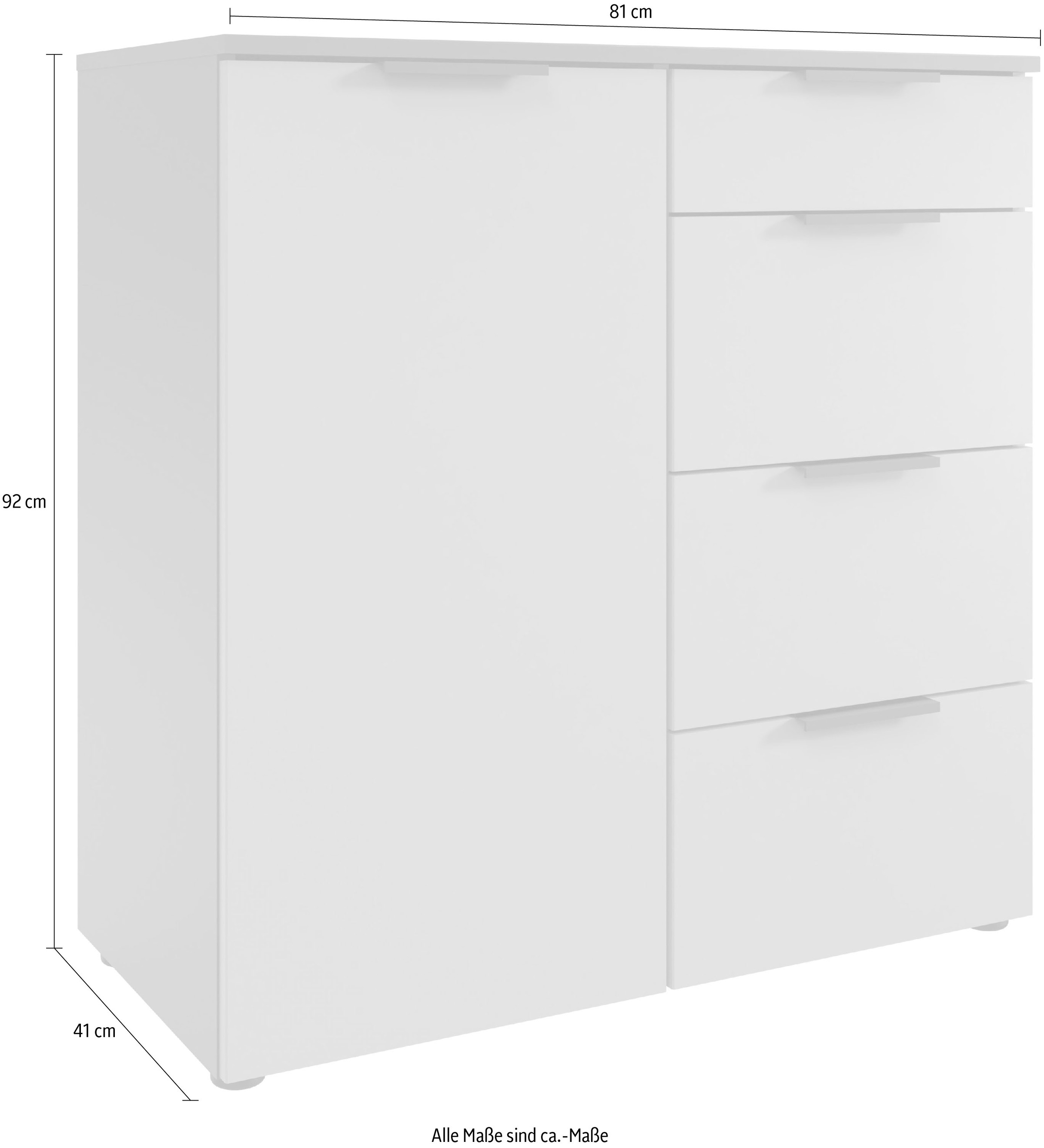Wimex Kombikommode »Oxford by fresh to go, mit Schubladen, in 2 Grössen«, (81 oder 135cm breit, 92cm hoch, 41cm tief), Mit Soft-close Beschlägen, Kommode Made in Germany