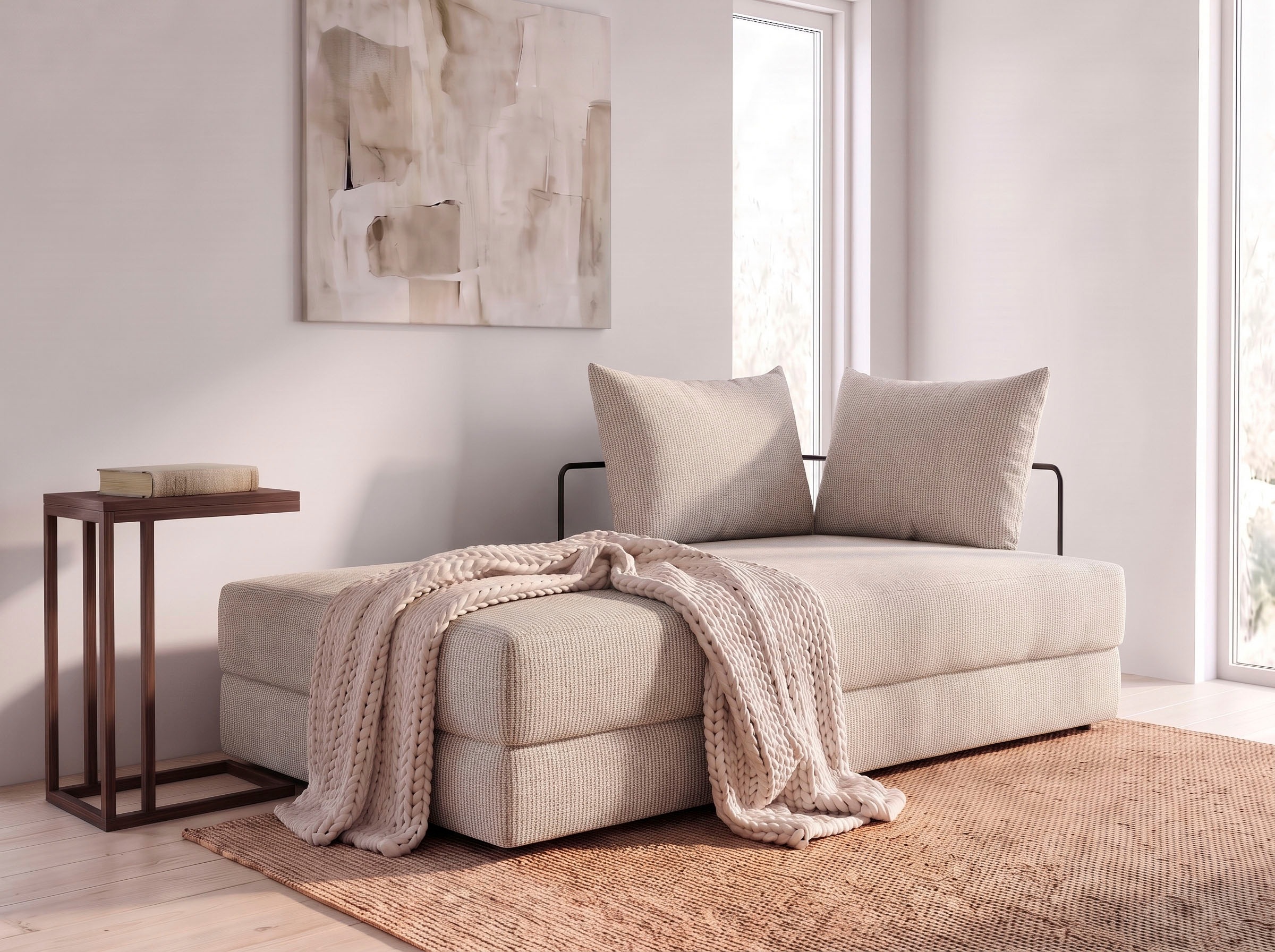 Image of GOODproduct Schlafsofa "Benny, Gästebett 181x198 cm, in 2 Qualitäten mit Zierkissen" CLASSIC - Bonnellfedern - ideal als Gästebett