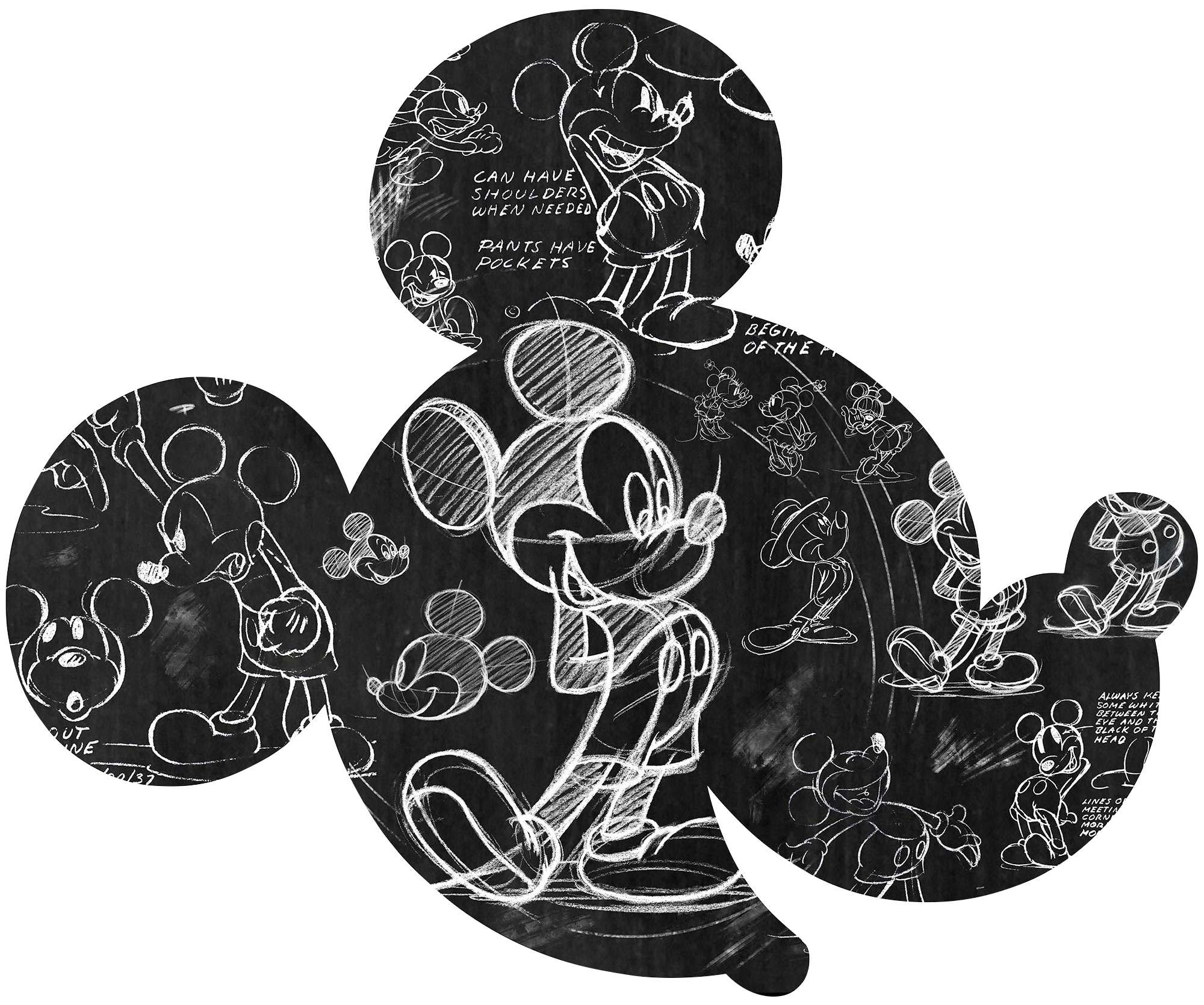 Image of Komar Vliestapete "Vlies selbstklebend - Mickey Head Illustration - Grösse 125 x 125 cm" bedruckt glatt Kinderzimmer