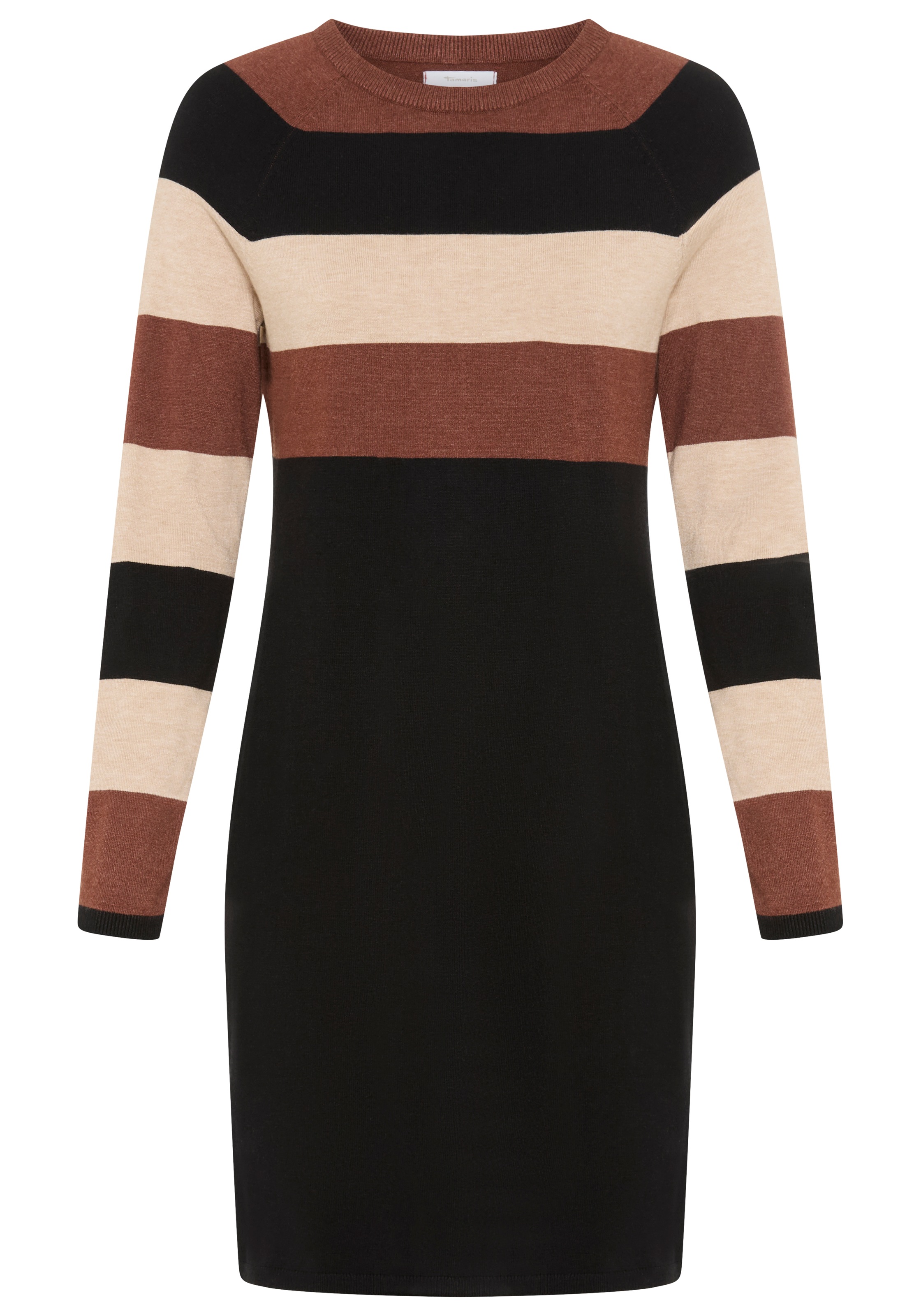 Tamaris Robe en tricot aus Feinstrick, für Casualmode und Frühling, gestreifte Optik