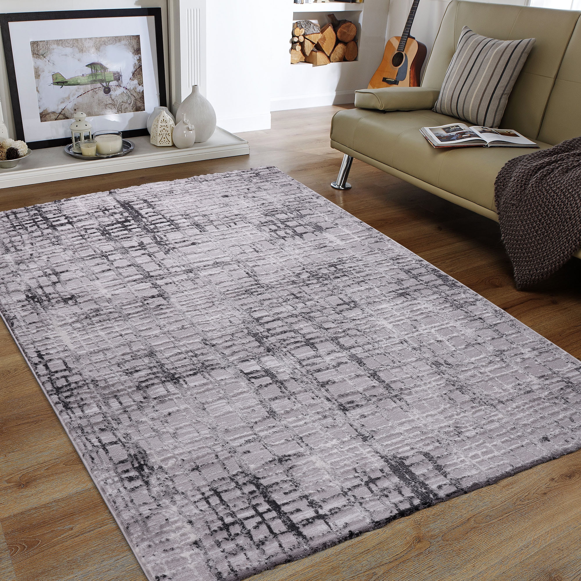Image of Sanat Teppich "Evra 7010" rechteckig 22 mm Höhe Kurzflorteppich mit Hoch Tief Struktur, auch als Läufer, Wohnzimmer
