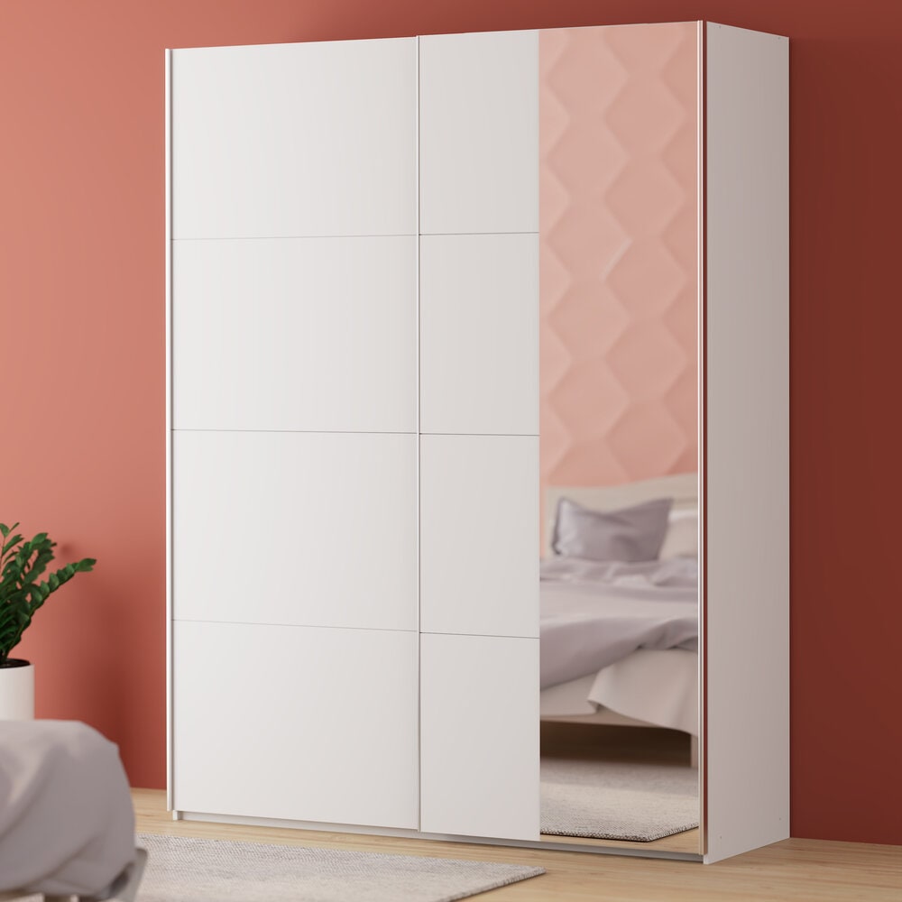 Image of FORTE Schwebetürenschrank "Fittio. Made in Europe, 2 Schiebetüren, modernes Design" Höhe 2,35 mtr, stehende Montage, Spiegel