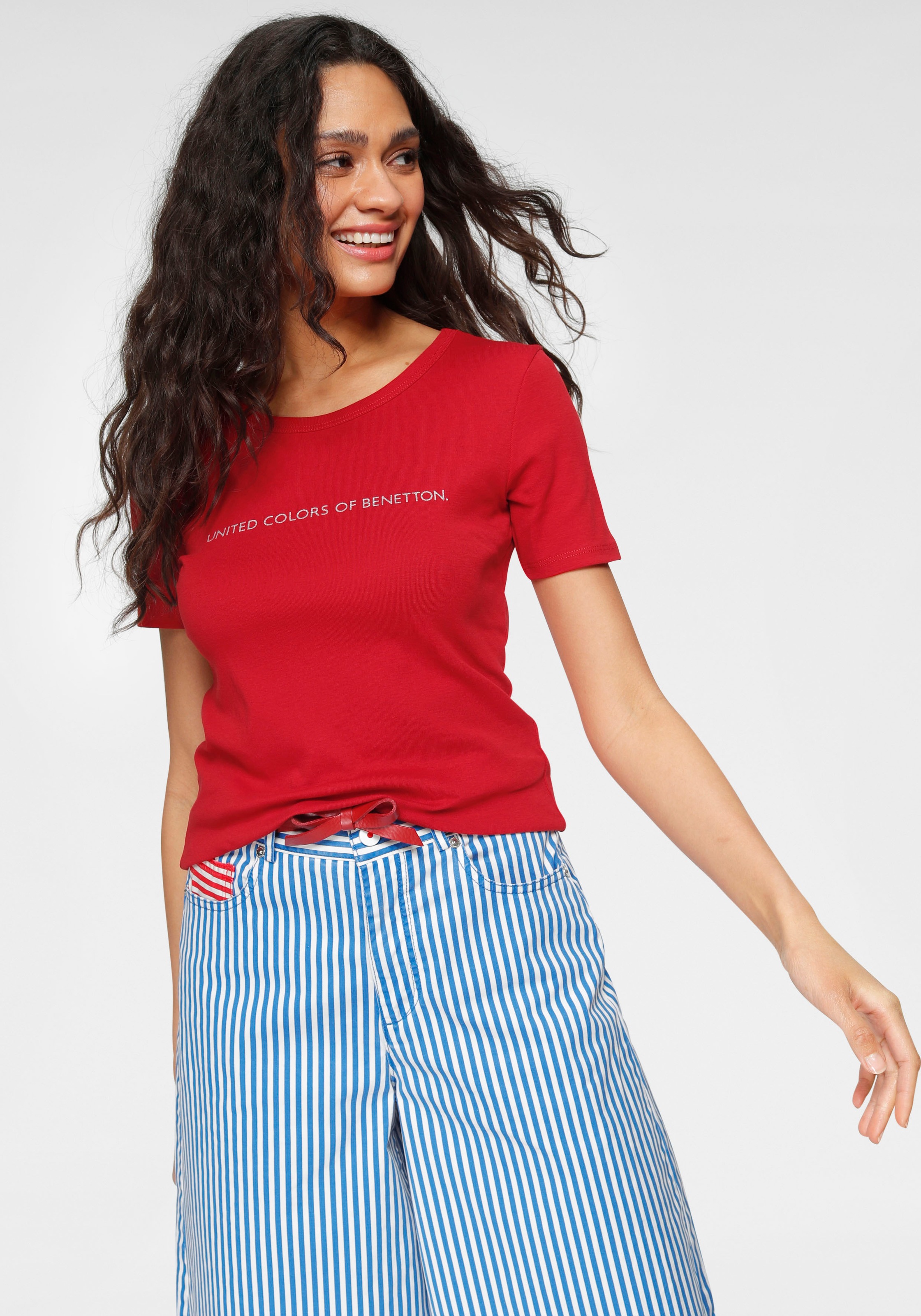 Image of United Colors of Benetton T-Shirt, (1 tlg.), mit glitzerndem Druck bei Ackermann Versand Schweiz