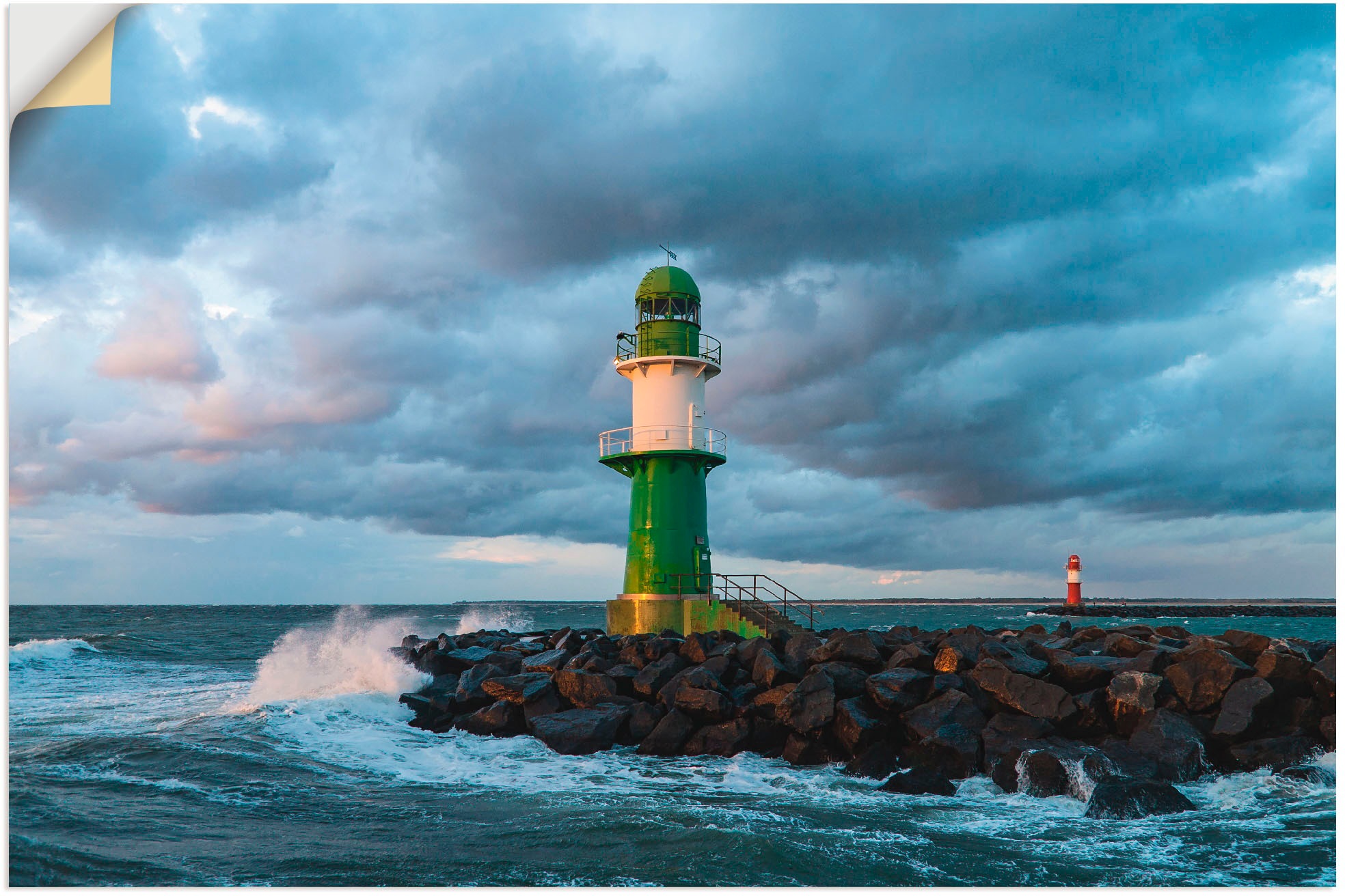 Image of Artland Wandbild »Mole in Warnemünde III«, Gebäude, (1 St.), in vielen Grössen & Produktarten - Alubild / Outdoorbild für den Aussenbereich, Leinwandbild, Poster, Wandaufkleber / Wandtattoo auch für Badezimmer geeignet bei Ackermann Versand Schweiz