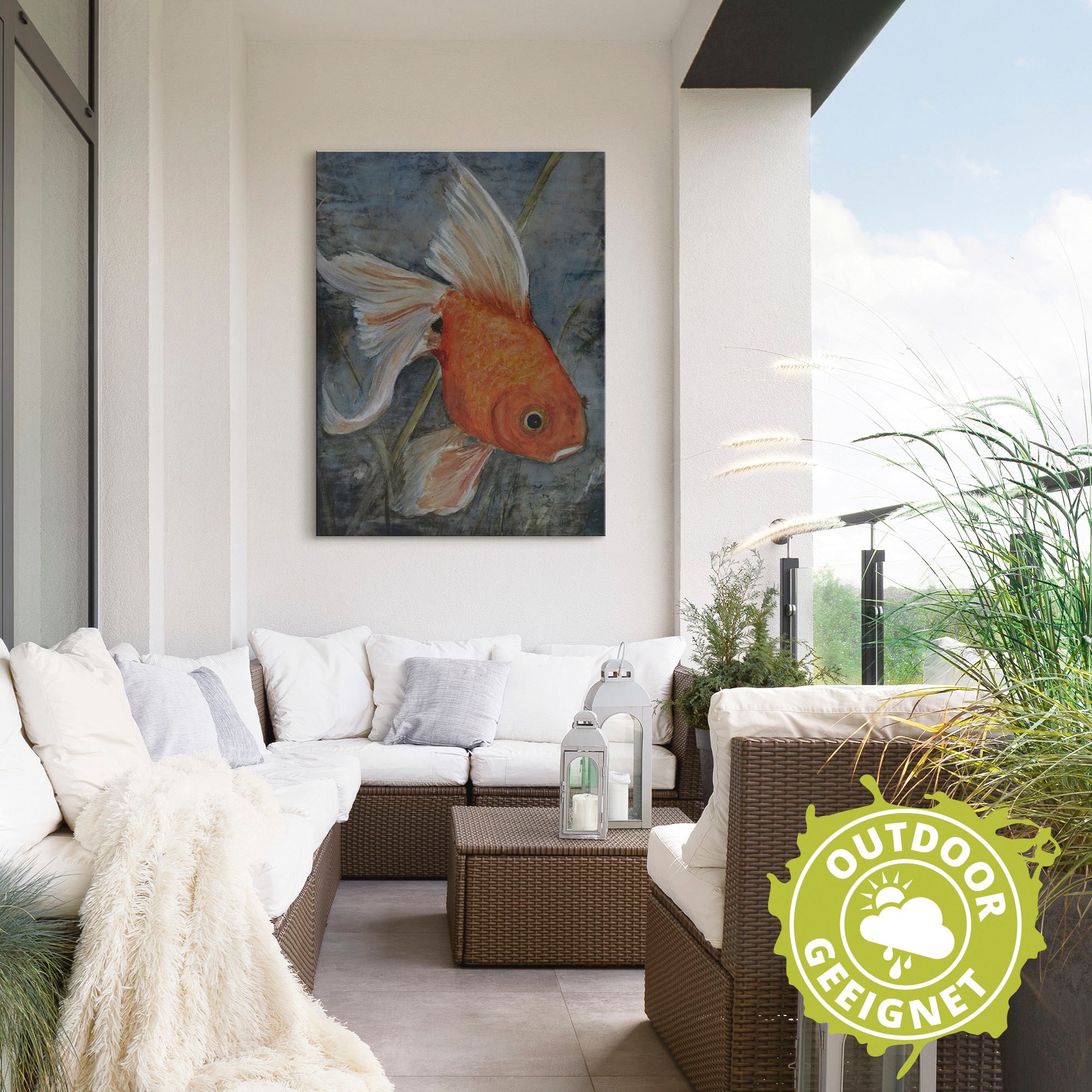 Artland Alu-Dibond-Druck »Feng Shui - Goldfisch«, Wassertiere, (1 St.), für Innen- und Aussenbereich geeignet, Outdoorbild