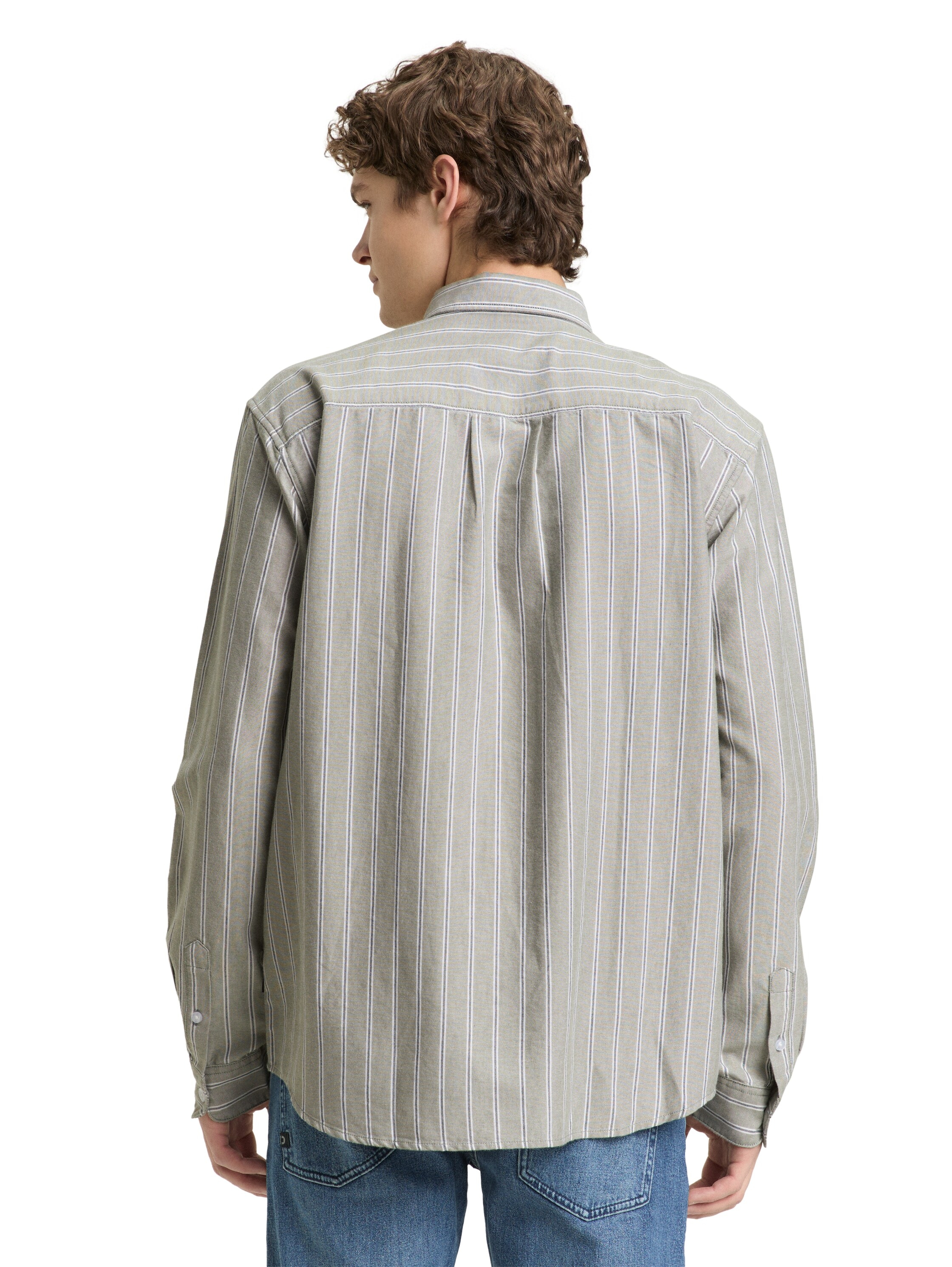 TOM TAILOR Denim Chemise à manches longues gestreift, mit Button-down-Kragen