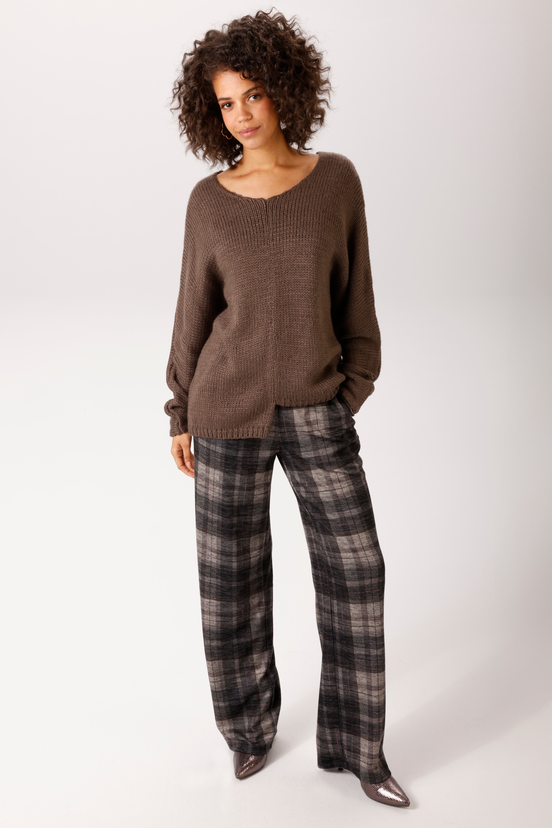 Aniston CASUAL Pantalon à enfiler  à carreaux tendance - NOUVELLE COLLECTION