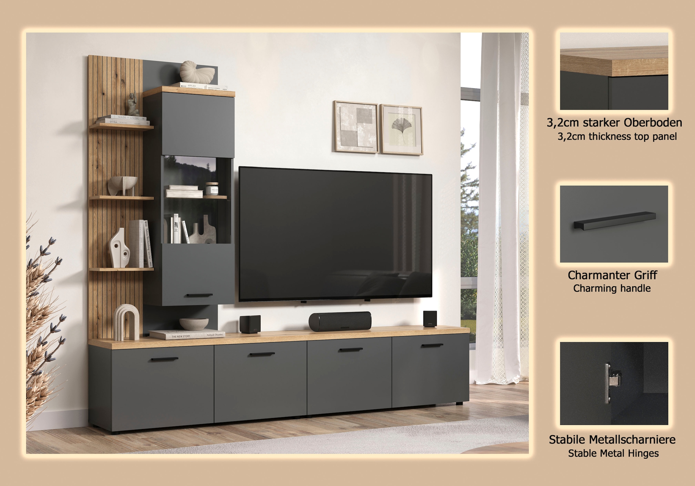 Home affaire Wohnwand »Bajo« 3 Stk. tlg.