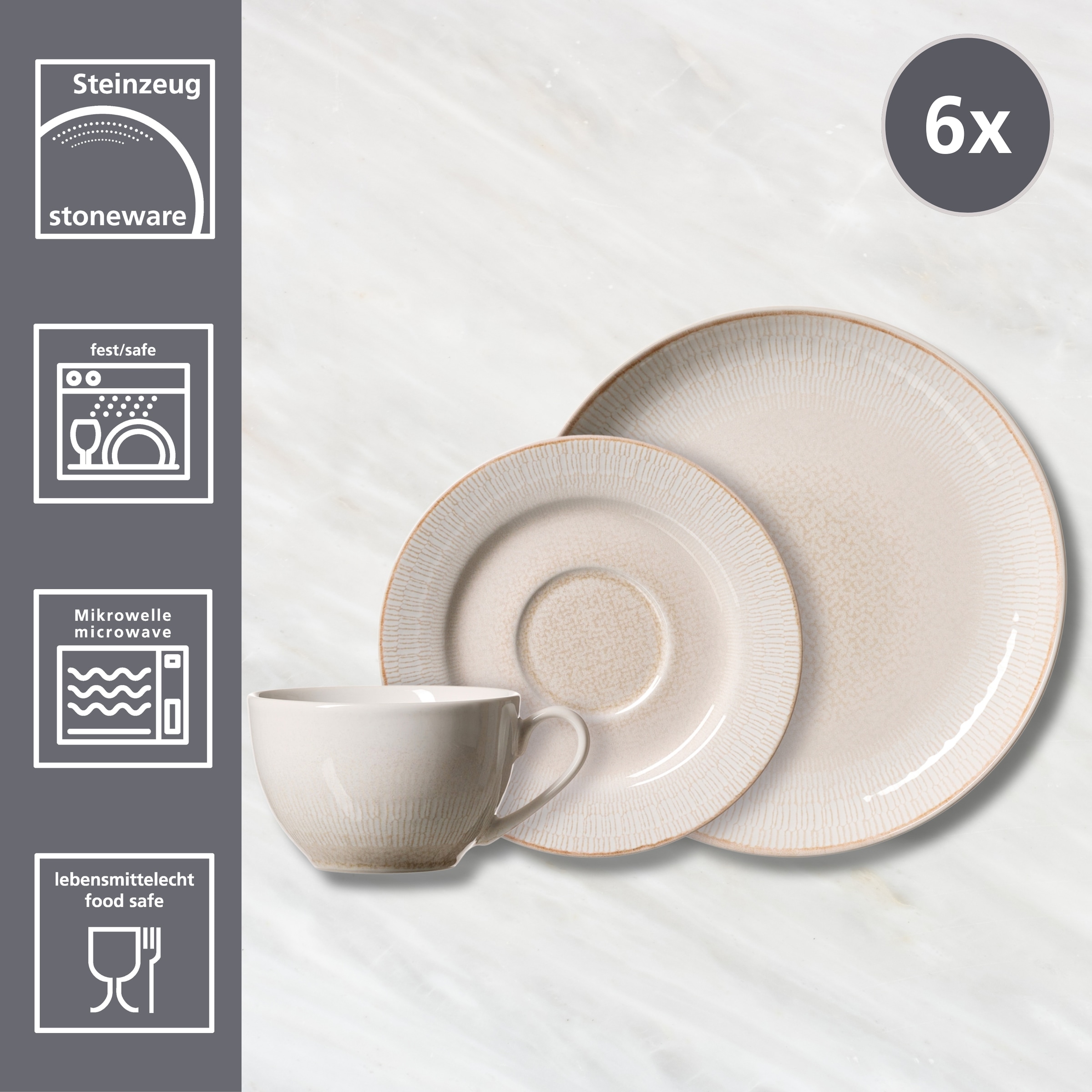Ritzenhoff & Breker Kaffeeservice »Cara« aus Steinzeug für 6 Personen
