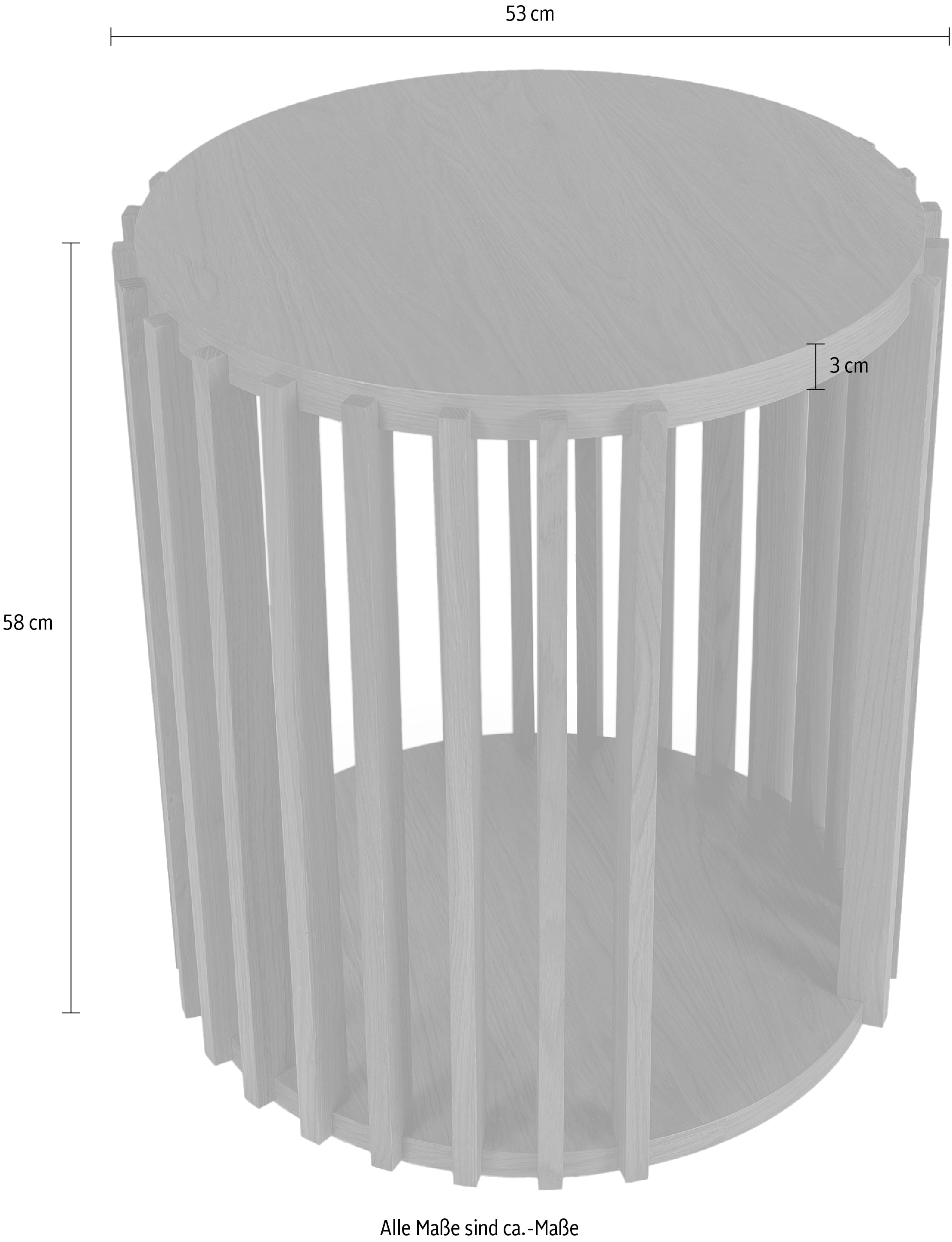 andas Beistelltisch »Drum«, Holzfurnier aus Eiche, Sprossen aus massiver Eiche