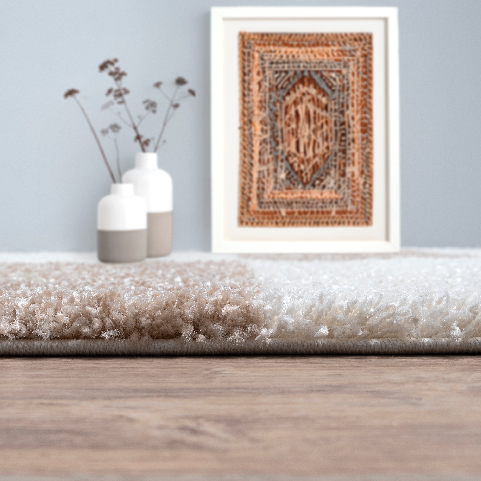 Sanat Hochflor-Teppich »Milano 1254  , auch als Läufer und in Rund« rechteckig 30 mm Höhe Langflor, Shaggy, Wohnzimmer, Schlafzimmer, fussbodenheizungsgeeignet