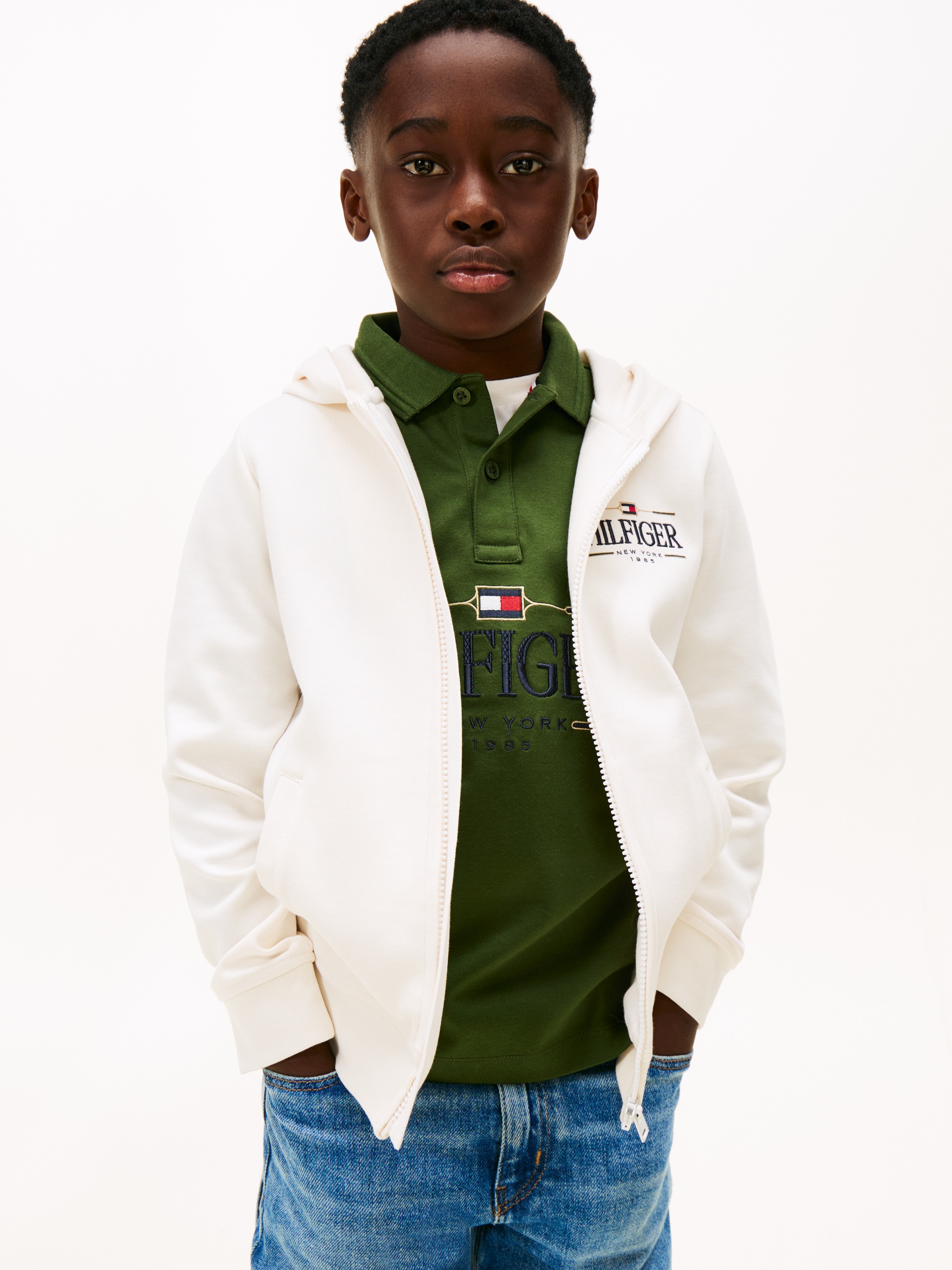 Image of Tommy Hilfiger Sweatjacke Regular fit, für Kinder bis 16 Jahre
