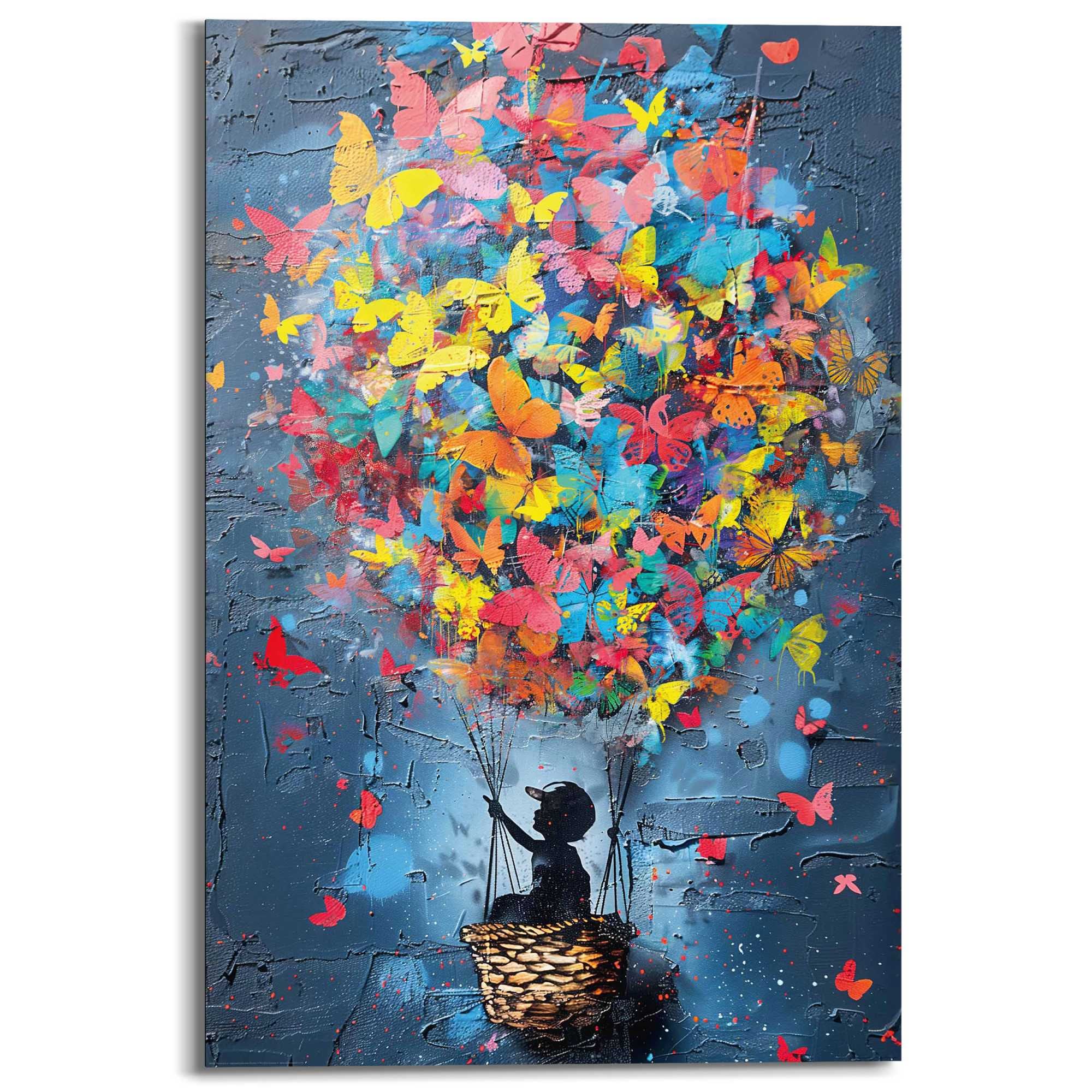 Image of Reinders Deco-Panel "Colourful Balloon" Kinderzimmer - Heissluftballon - Schmetterlinge - Mehrfarbig - MDF
