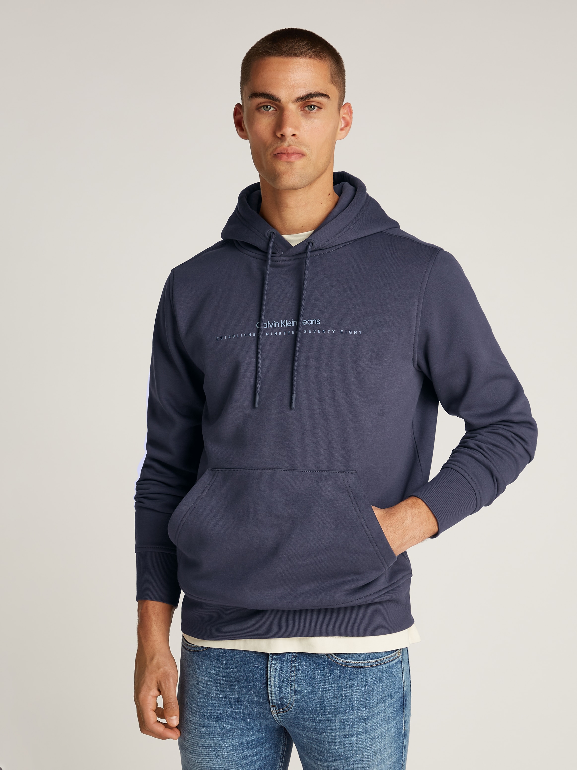 Calvin Klein Jeans Sweatshirt »MINIMAL LOGO HOODIE«, Kängurutasche, Logodruck