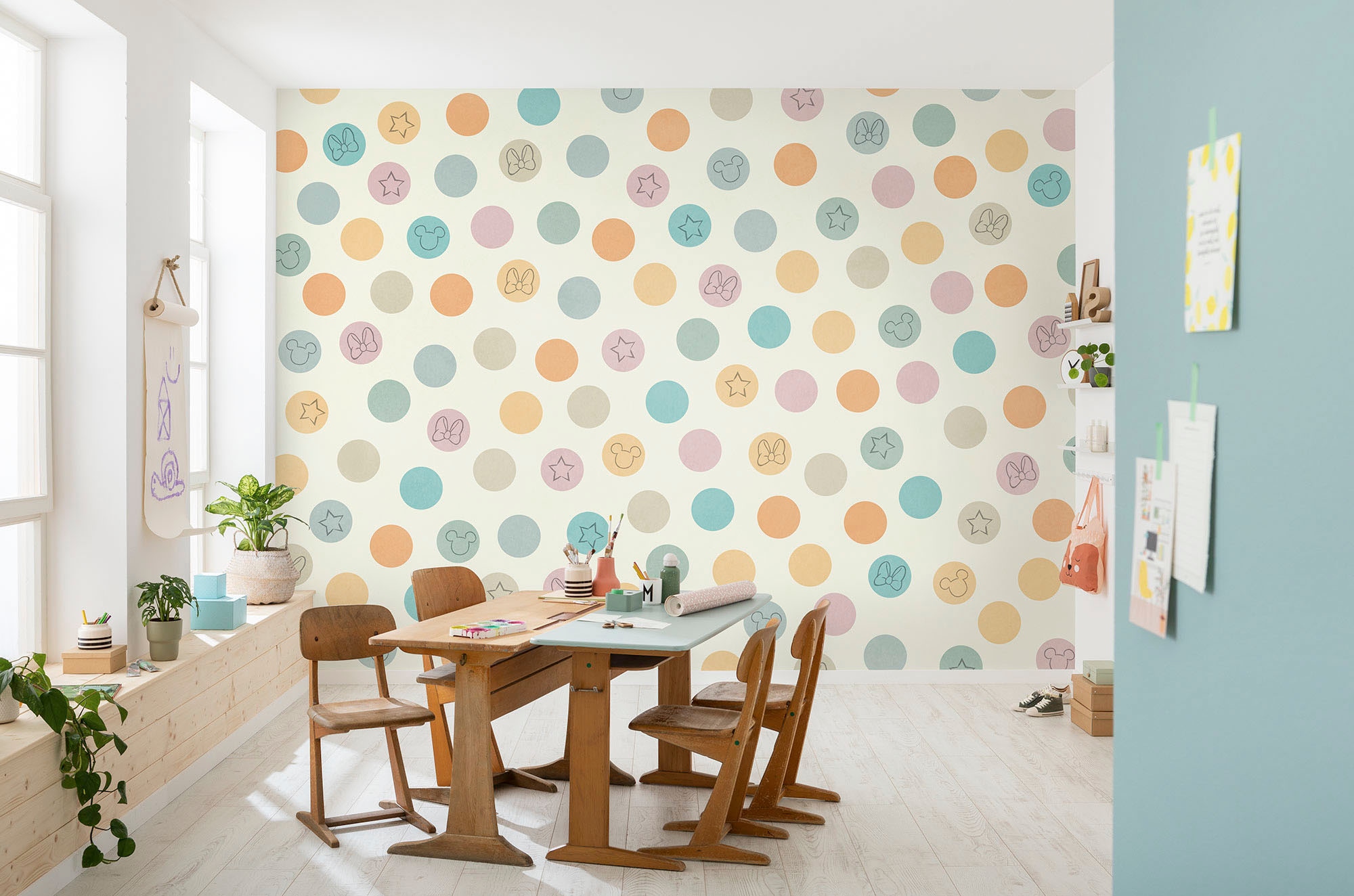 Image of Komar Fototapete "Digitaldruck Vlies - Disney Pastel Confetti - Grösse 400 x 250 cm" bedruckt glatt Kinderzimmer