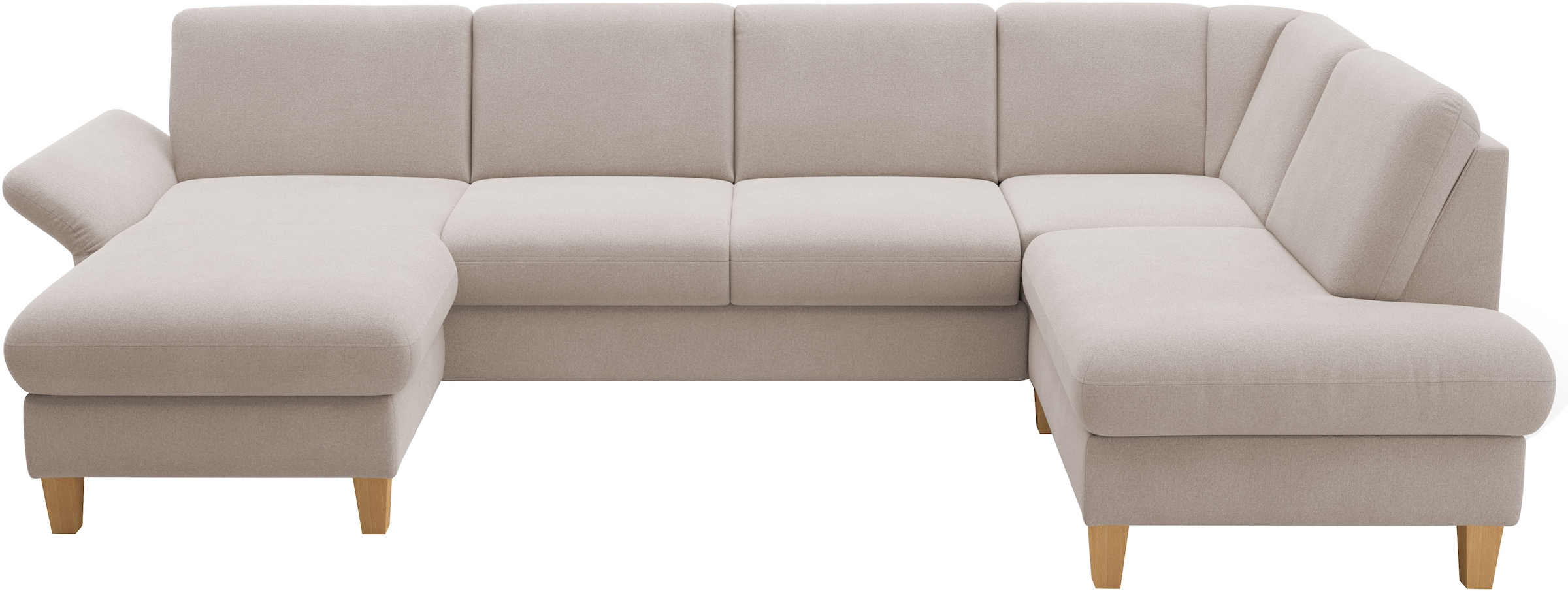 Home affaire Wohnlandschaft »Rochelle, U-Form«, optional mit Armteilverstellung, mit Bettfunktion & Bettkasten