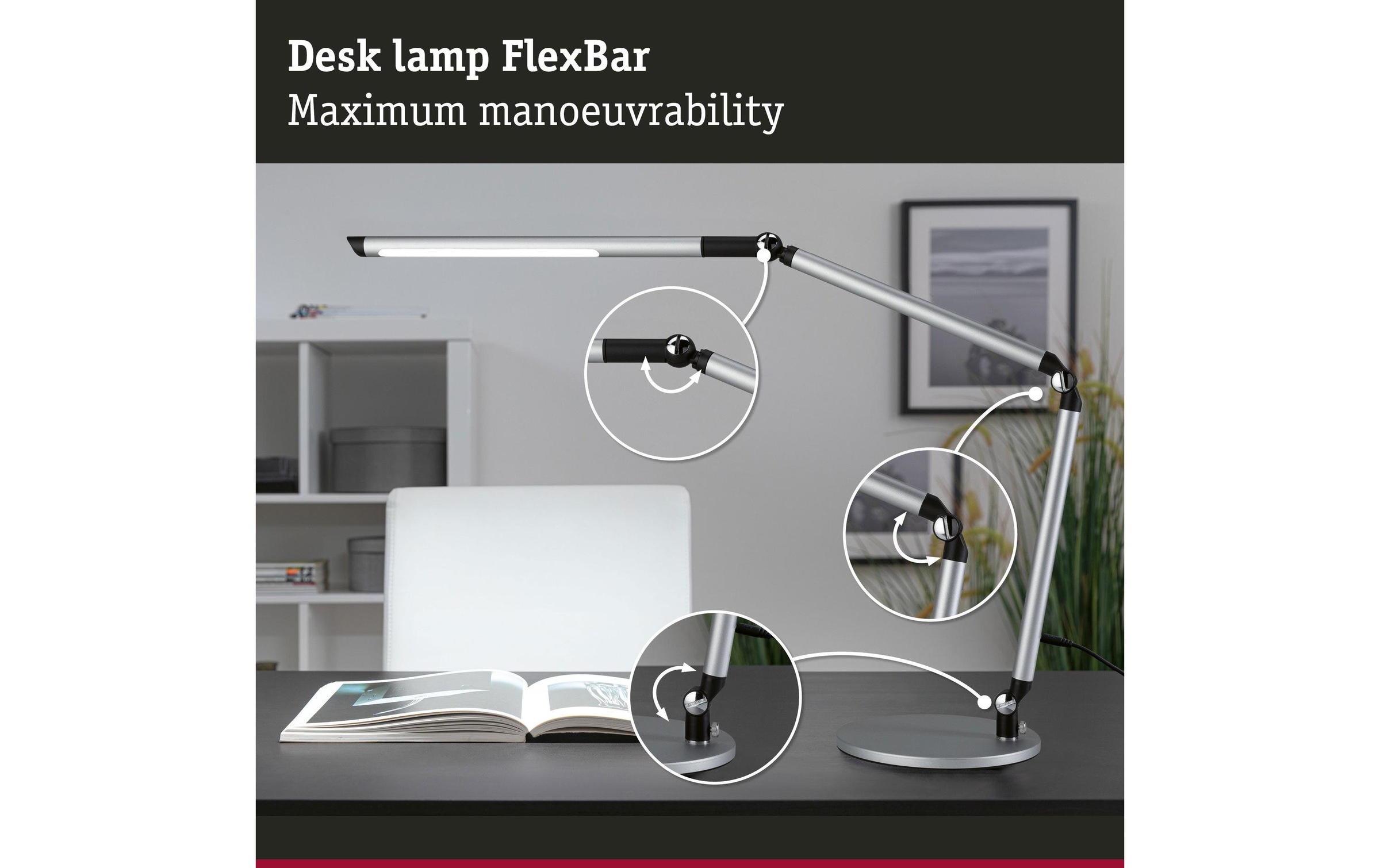 Paulmann Lampe de bureau LED »Paulmann Schreibtischleuchte LED 3-Step-Dim Silber« Module LED Blanc froid | blanc chaud