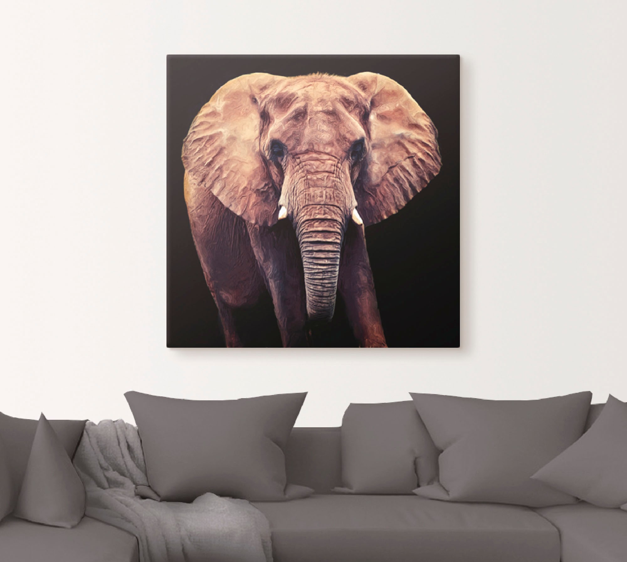 Artland Wandbild »Elefant«, Wildtiere, (1 St.), als Leinwandbild,  Wandaufkleber oder Poster in versch. Grössen jetzt kaufen
