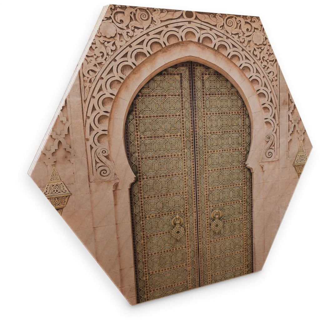 Wall-Art Holzbild »Marokkanische Tür Holzbild«, (1 St., Dekorativer Kunstdruck), vintage Holzschild