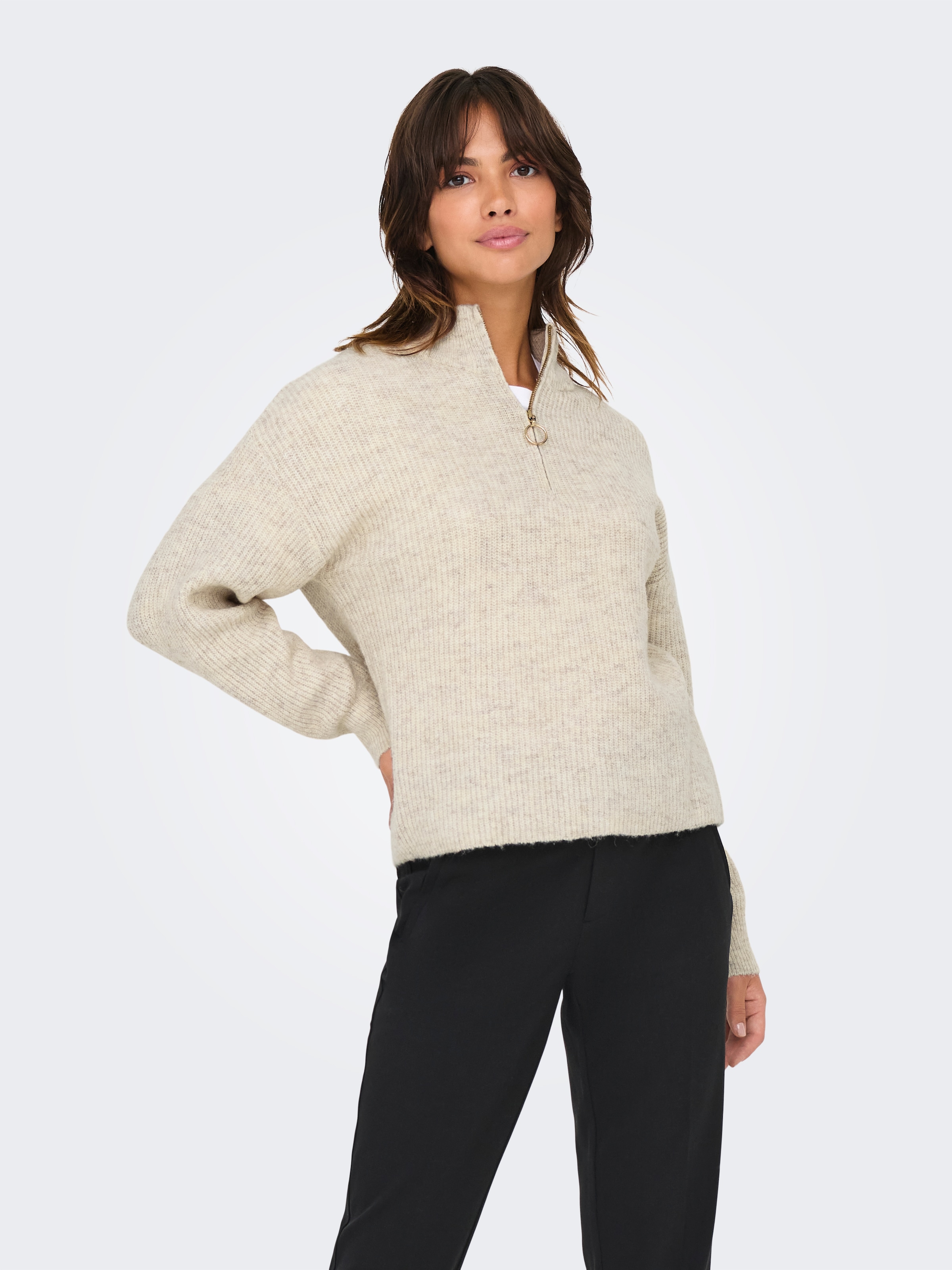 Image of ONLY Strickpullover "ONLTOKYO SOLID L/S ZIP PULLOVER KNT NOOS"