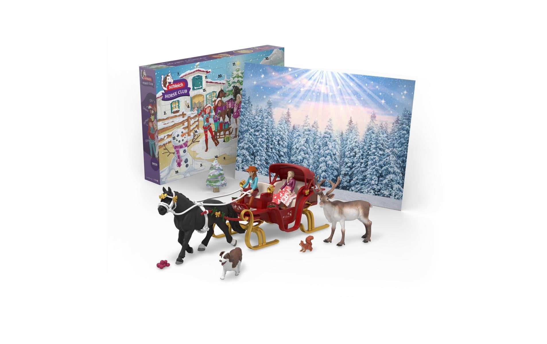 Schleich® Jouet calendrier de l'Avent »Horse Club Weihnachtliche Schlittenfahrt«