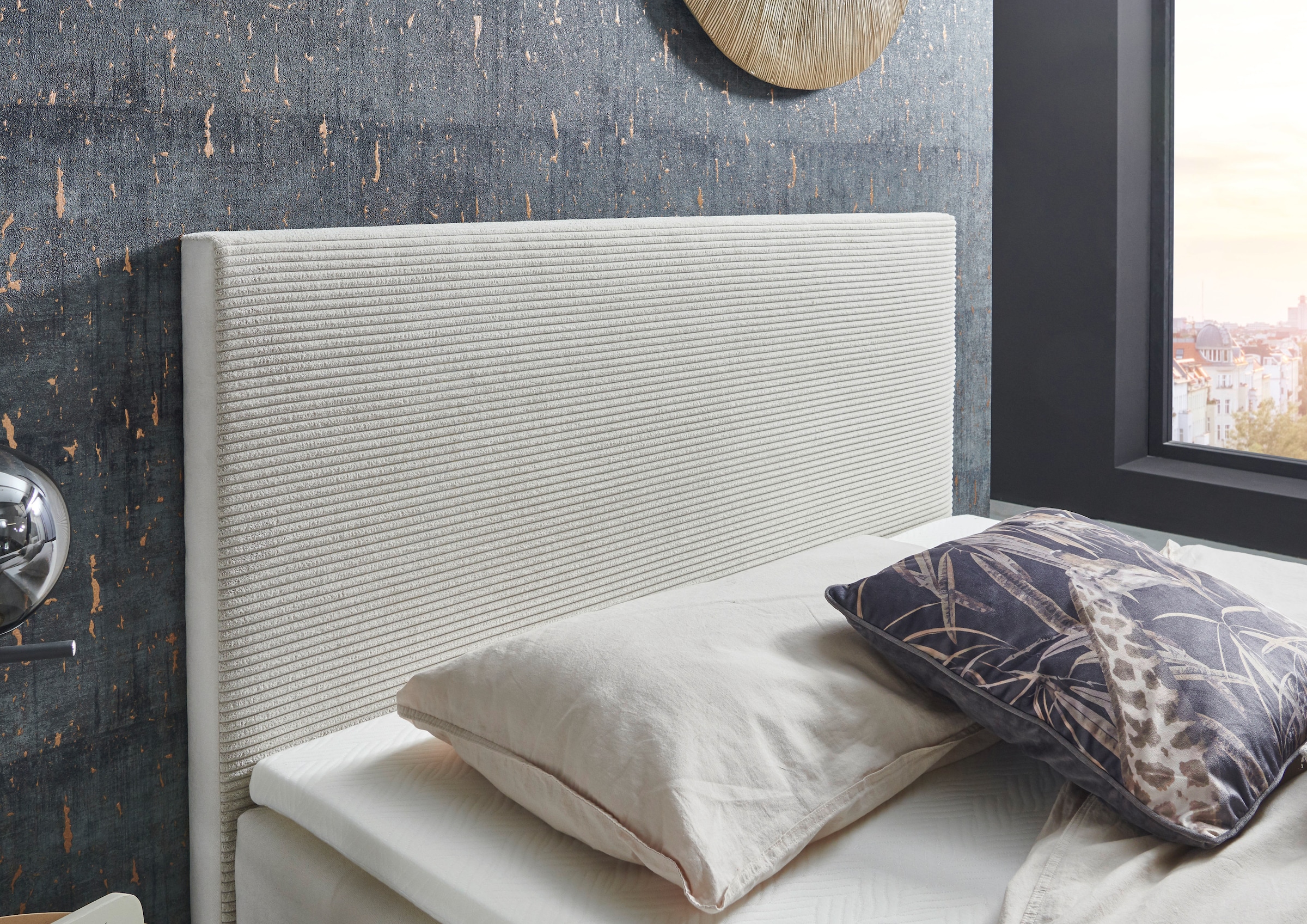 meise.möbel Lit de boxe »Korsika inkl. Bettkasten, mit Cord-Stoff bezogen«