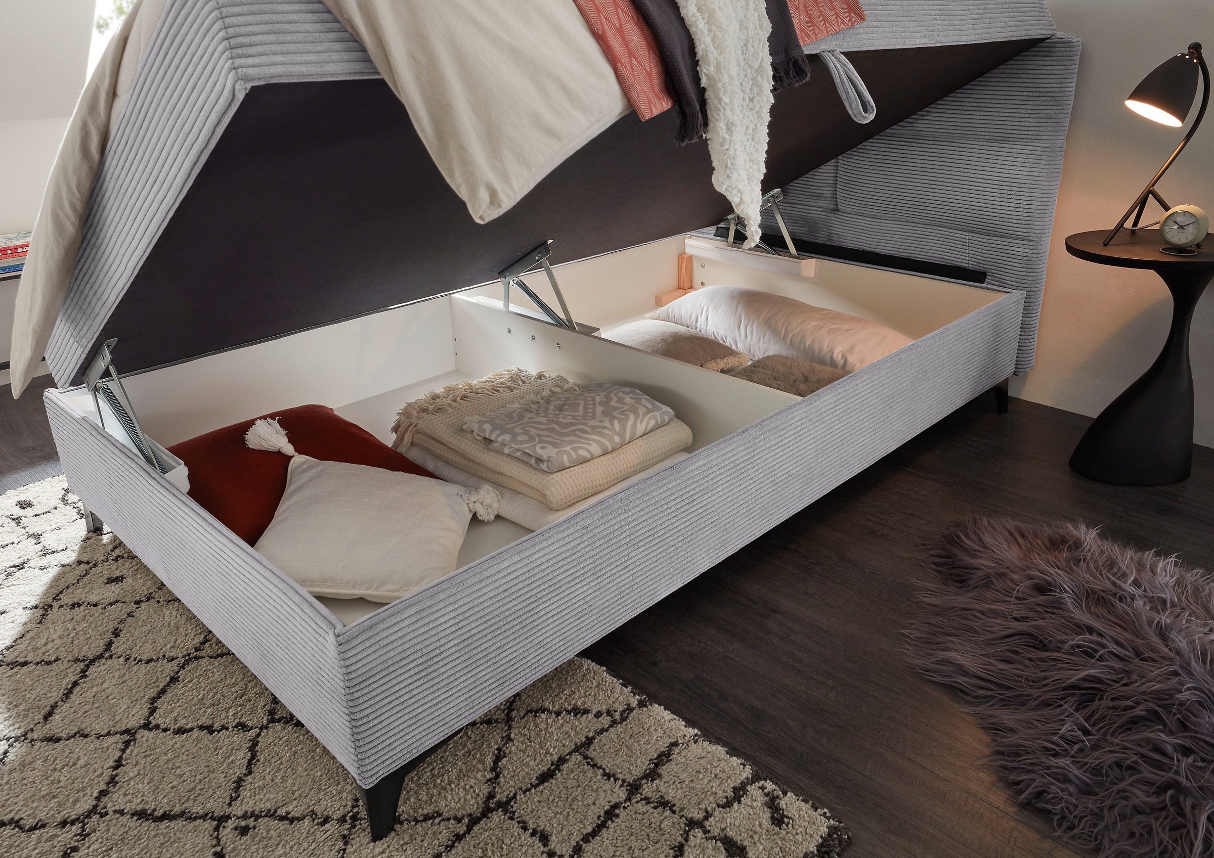 ED EXCITING DESIGN Boxbett »Andon«, mit Bettkasten, integrierter Topper, universell aufbaubar