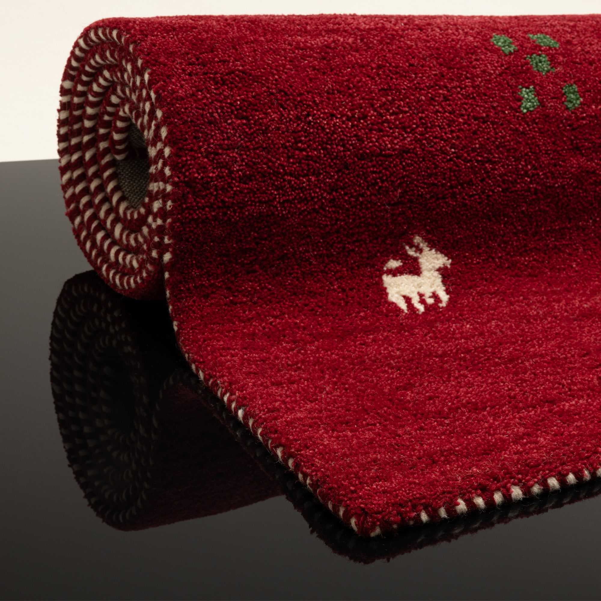 THEKO Wollteppich »Gabbeh Motiv, Handgefertigt, Teppich, Tiermotiv,  reine Wolle« rechteckig 14 mm Höhe reine Wolle, Wohnzimmer, Schlafzimmer, Esszimmer