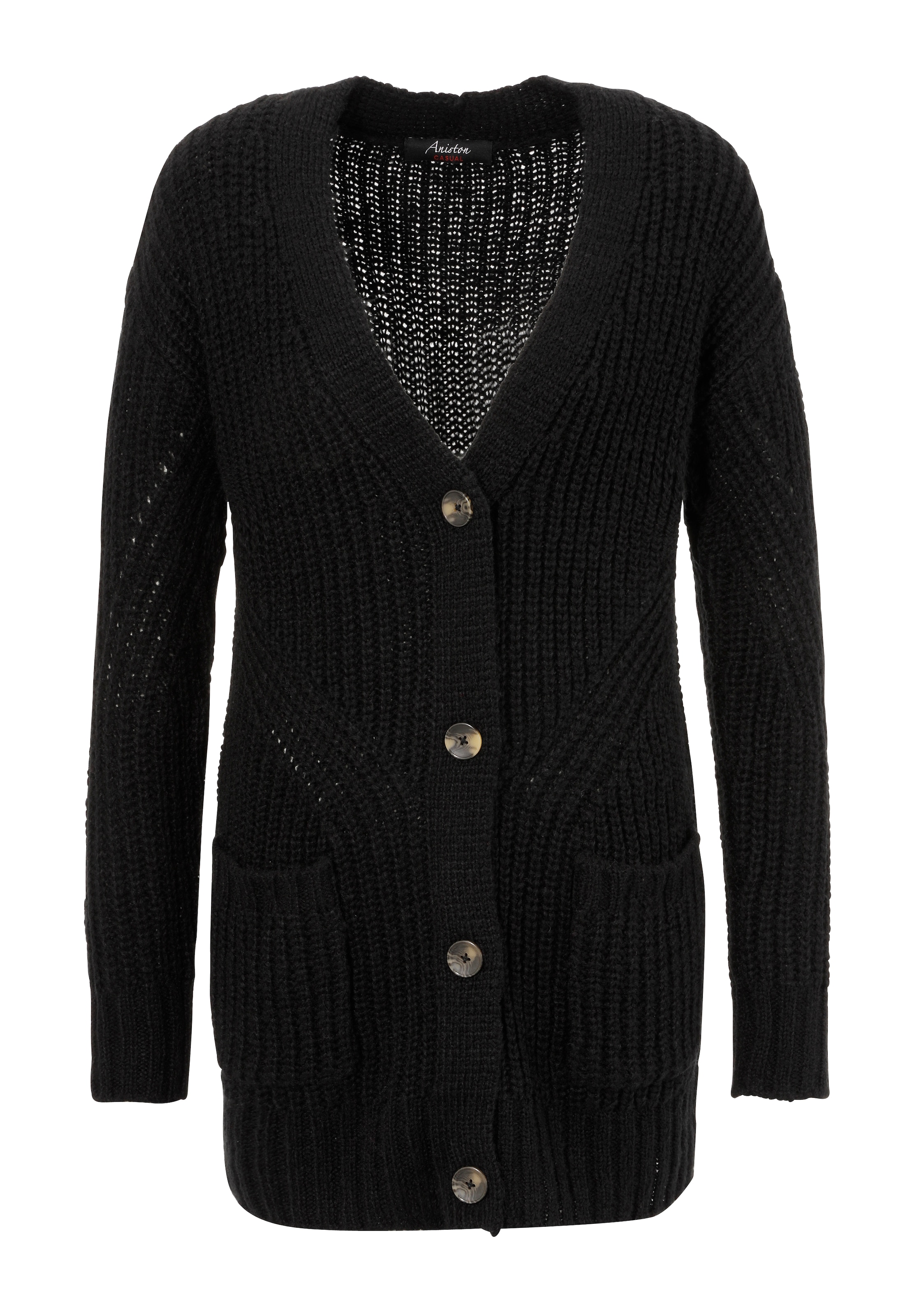 Aniston CASUAL Strickjacke, mit kunstvollem Strickmuster