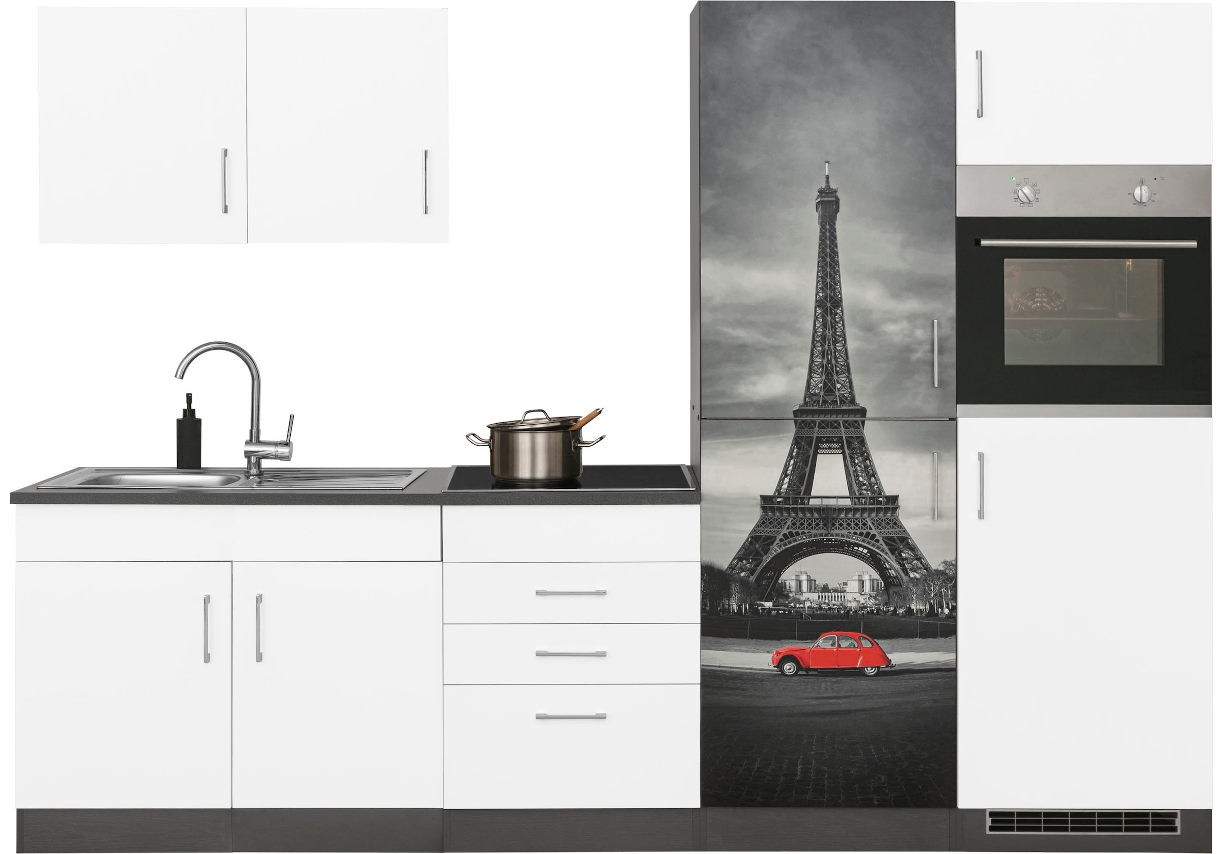 Image of KOCHSTATION Küchenzeile "KS-Paris - Küchen mit einzigartigen Fotomotiven auf den Fronten" Breite 280 cm, wahlweise mit E-Geräten und Induktion