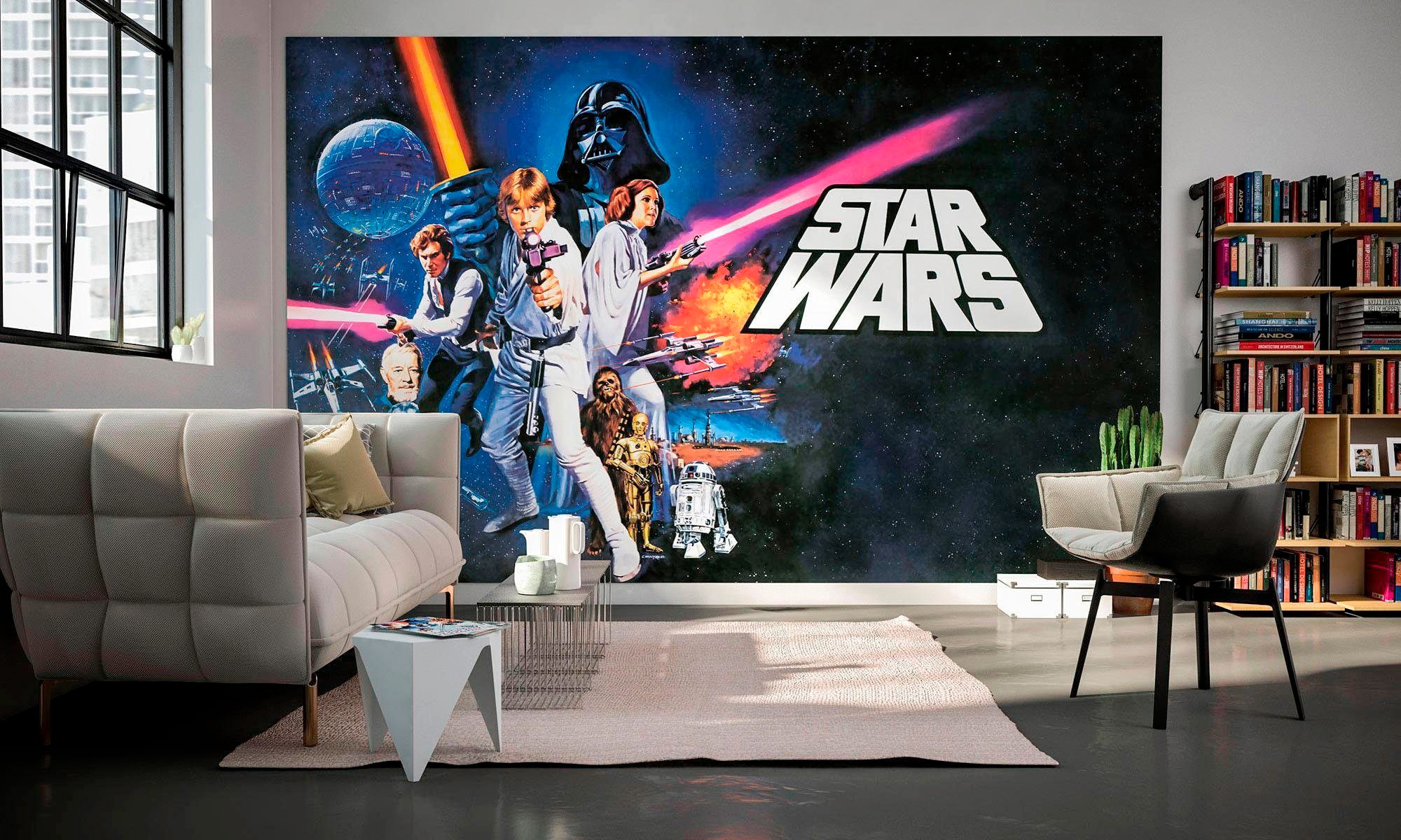 Komar Vliestapete »Digitaldruck Vlies - Star Wars Poster Classic 1 - Grösse 400 x 250 cm«, bedruckt, Kinderzimmer