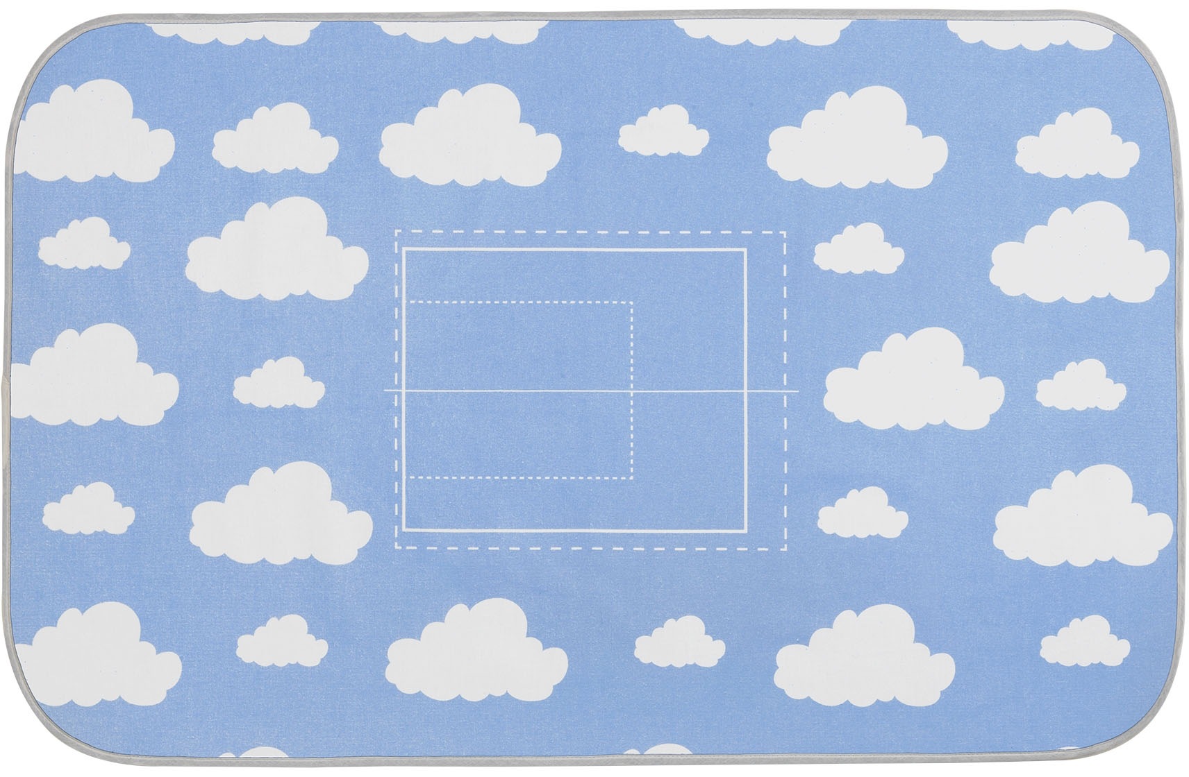 Image of WENKO Bügeltuch, 2-in1, Decke: 100 % Baumwolle, Molton: 100 % Polyester, mit Faltschablone, Masse: 100 x 63 cm bei Ackermann Versand Schweiz