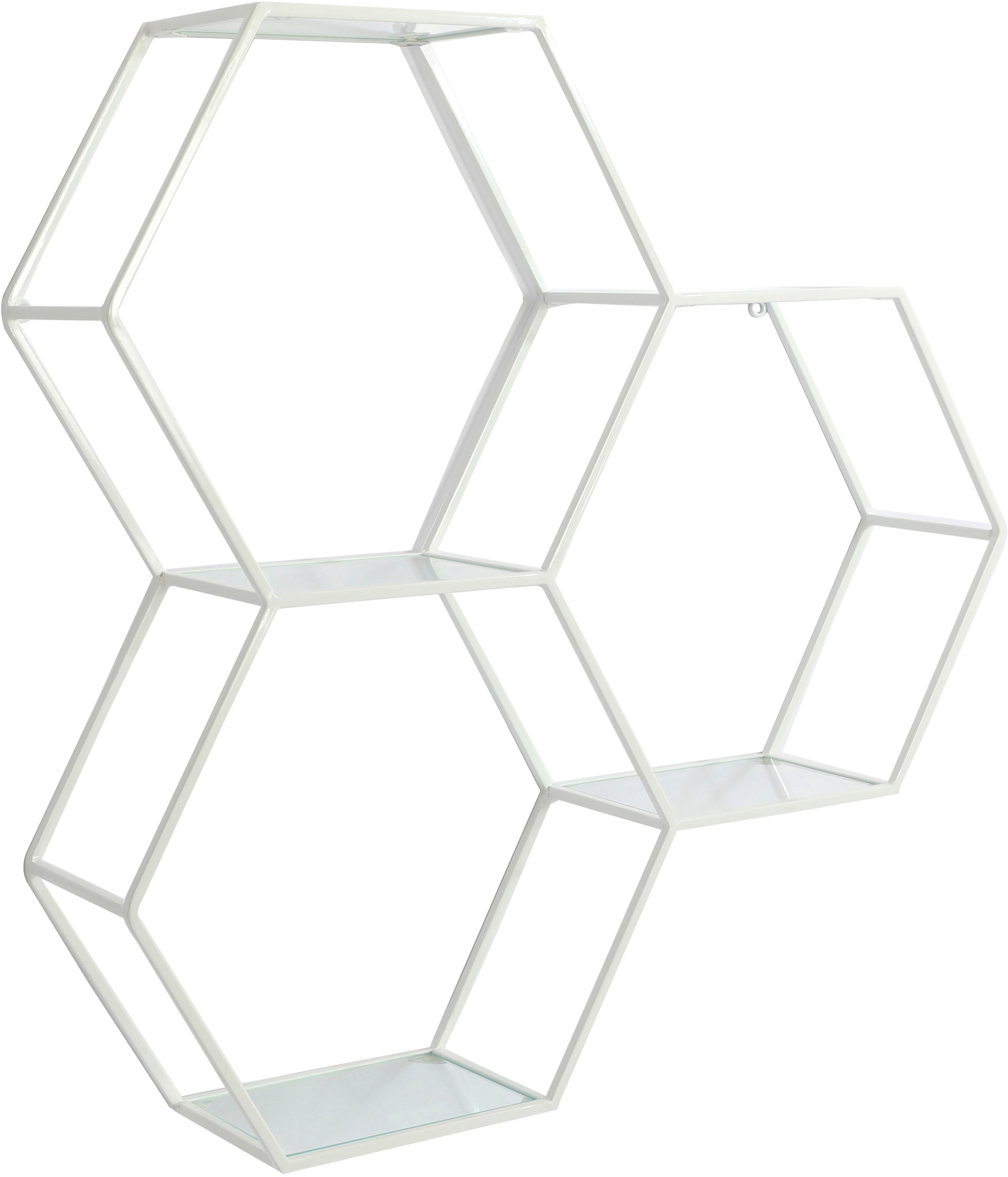 GOODproduct Deko-Wandregal »Lenia, 3 Ablageflächen aus Glas in einer besonderen Form kombiniert« für elegantes und modernes Wohnen, aus Metall, in 3 Farben