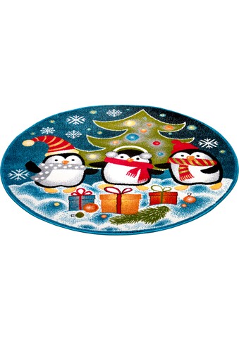 HANSE Home Teppich »Penguin Christmas«, rund, 9 mm Höhe, Weicher Flor, Farbenfrohes... kaufen