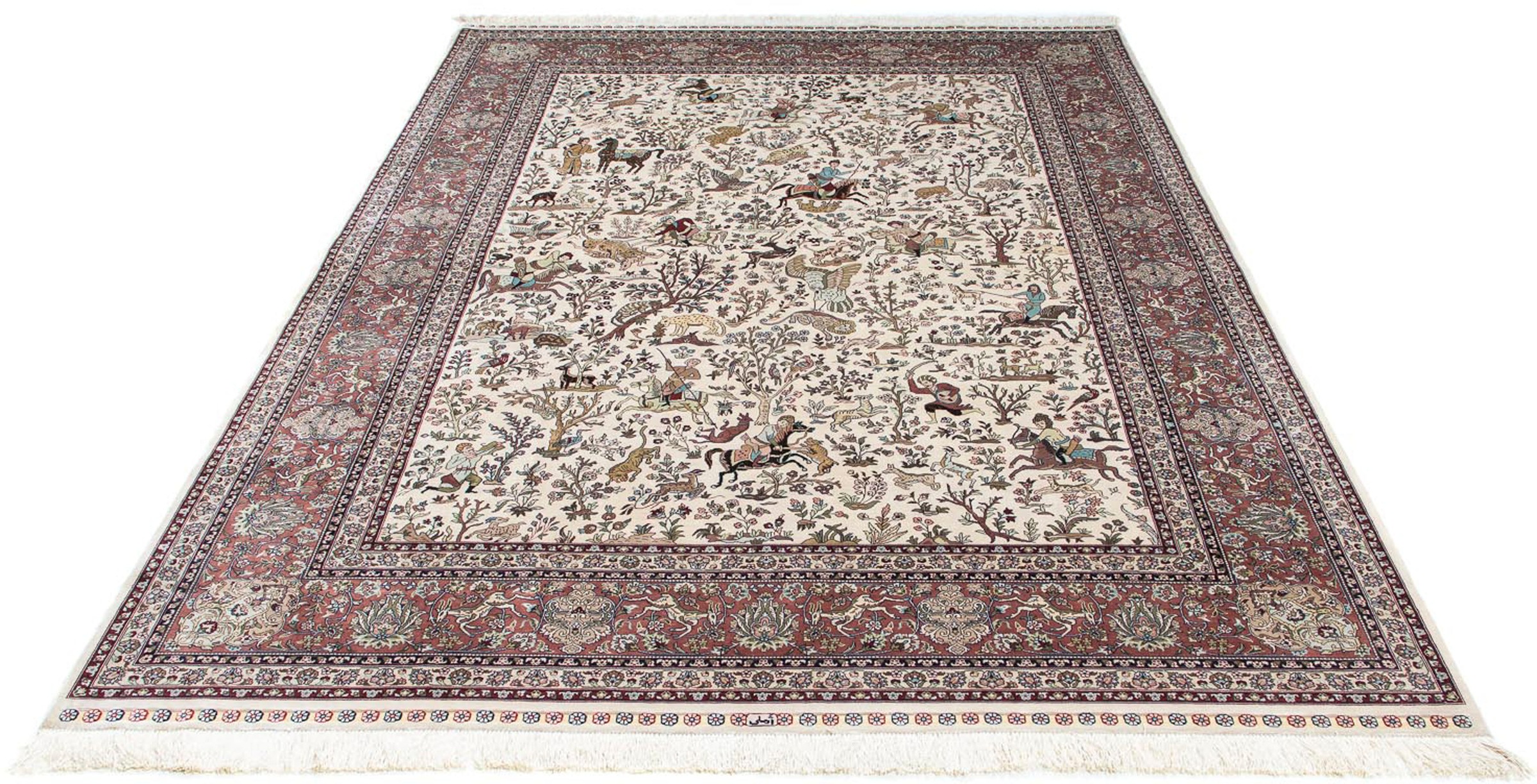 Image of morgenland Orientteppich »Hereke - 244 x 169 cm - beige«, rechteckig, 3 mm Höhe, Wohnzimmer, Handgeknüpft, Einzelstück mit Zertifikat bei Ackermann Versand Schweiz