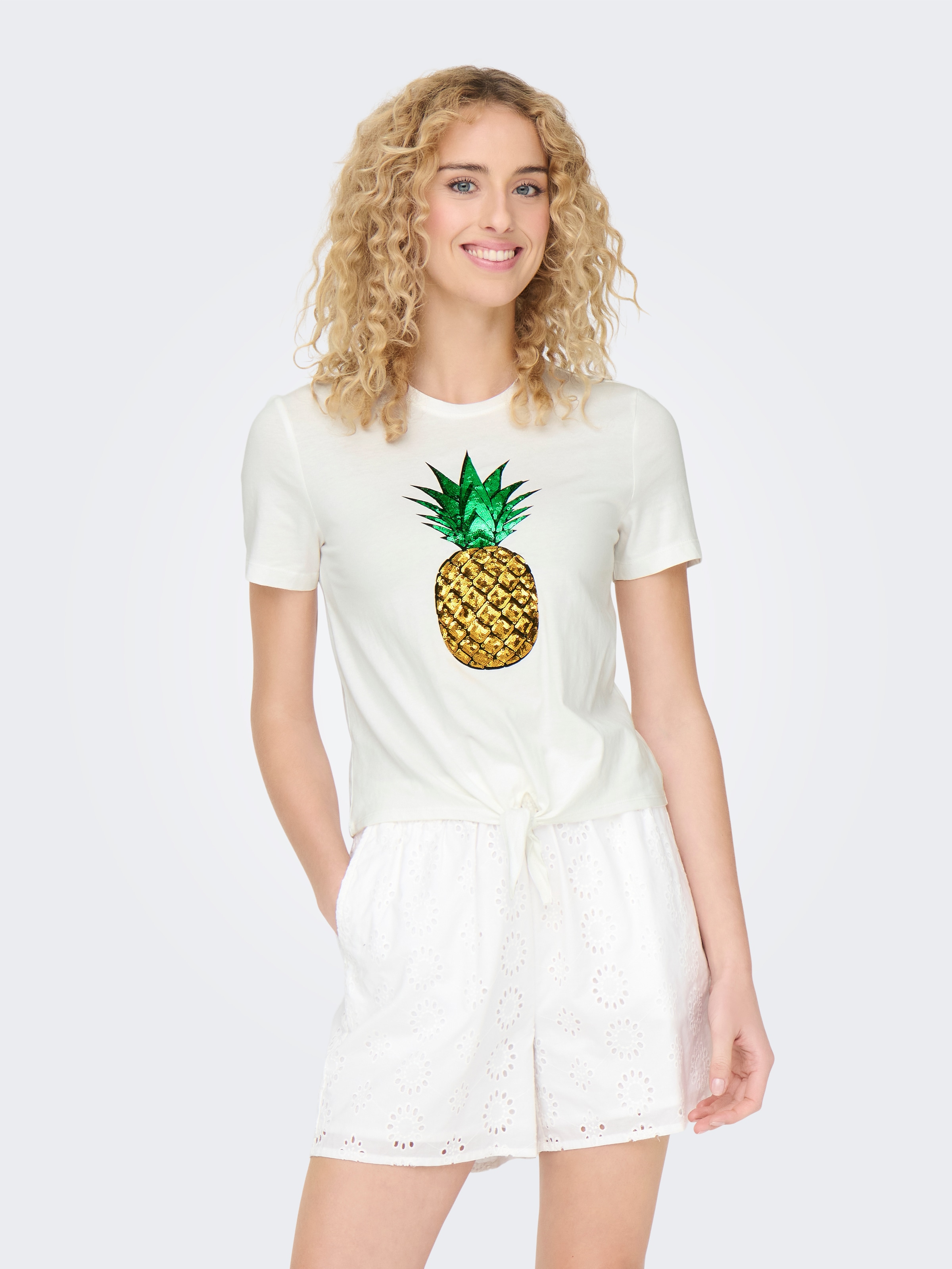 Image of ONLY Kurzarmshirt "ONLKITA LIFE S/S FRUIT KNOT TOP BOX JRS"