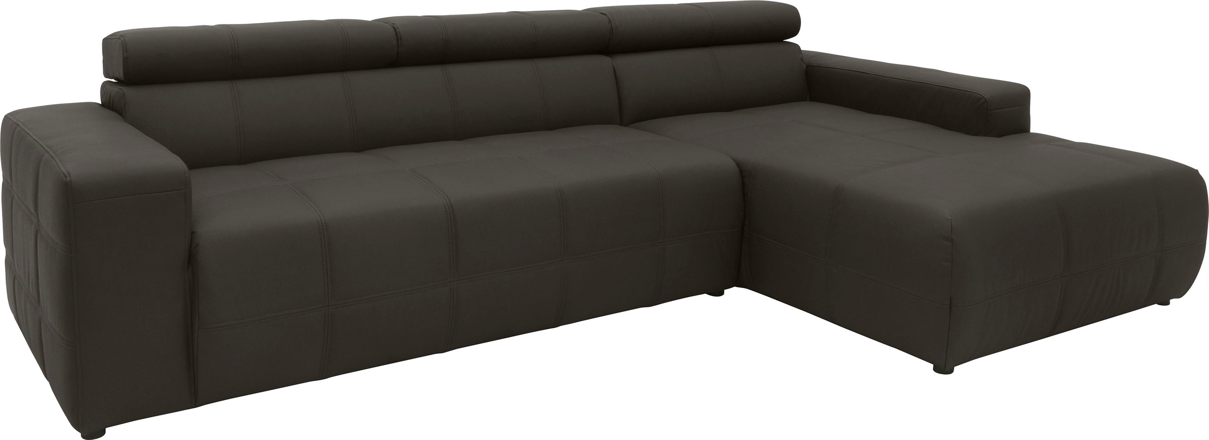DOMO collection Ecksofa »Brandon grosse Ausführung B/T/H: 289/177/80 cm, auch in Leder und Cord«, mit Kopfteilverstellung, wahlweise Sitztiefenverstellung, L-Form