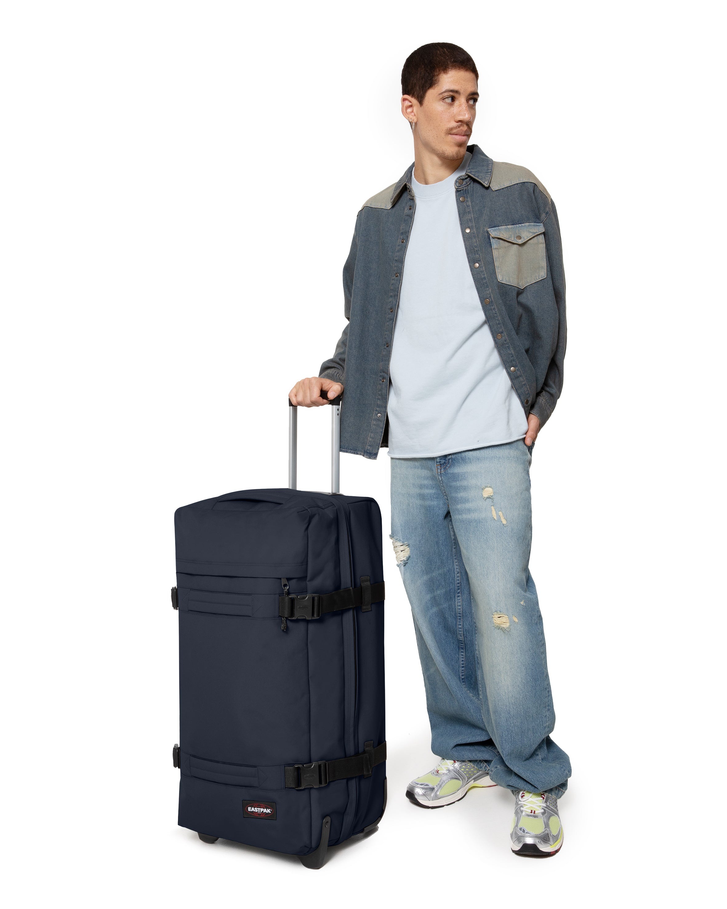 Eastpak Trolley à bagages souples »TRANSIT'R L« 121 litre 2 Rollen Reisegepäck Aufgabegepäck Reisekoffer mit TSA Schloss Reisetasche