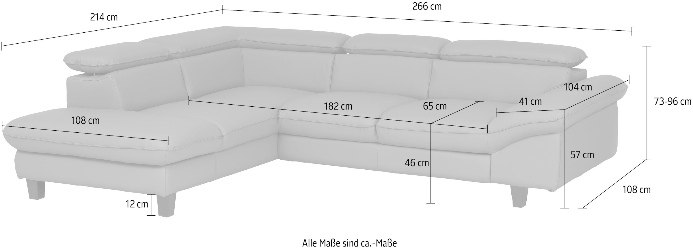 Home affaire Canapé d'angle »Pilot L-Form« mit Kopfteilverstellung, wahlweise mit Bettfunktion & Bettkasten