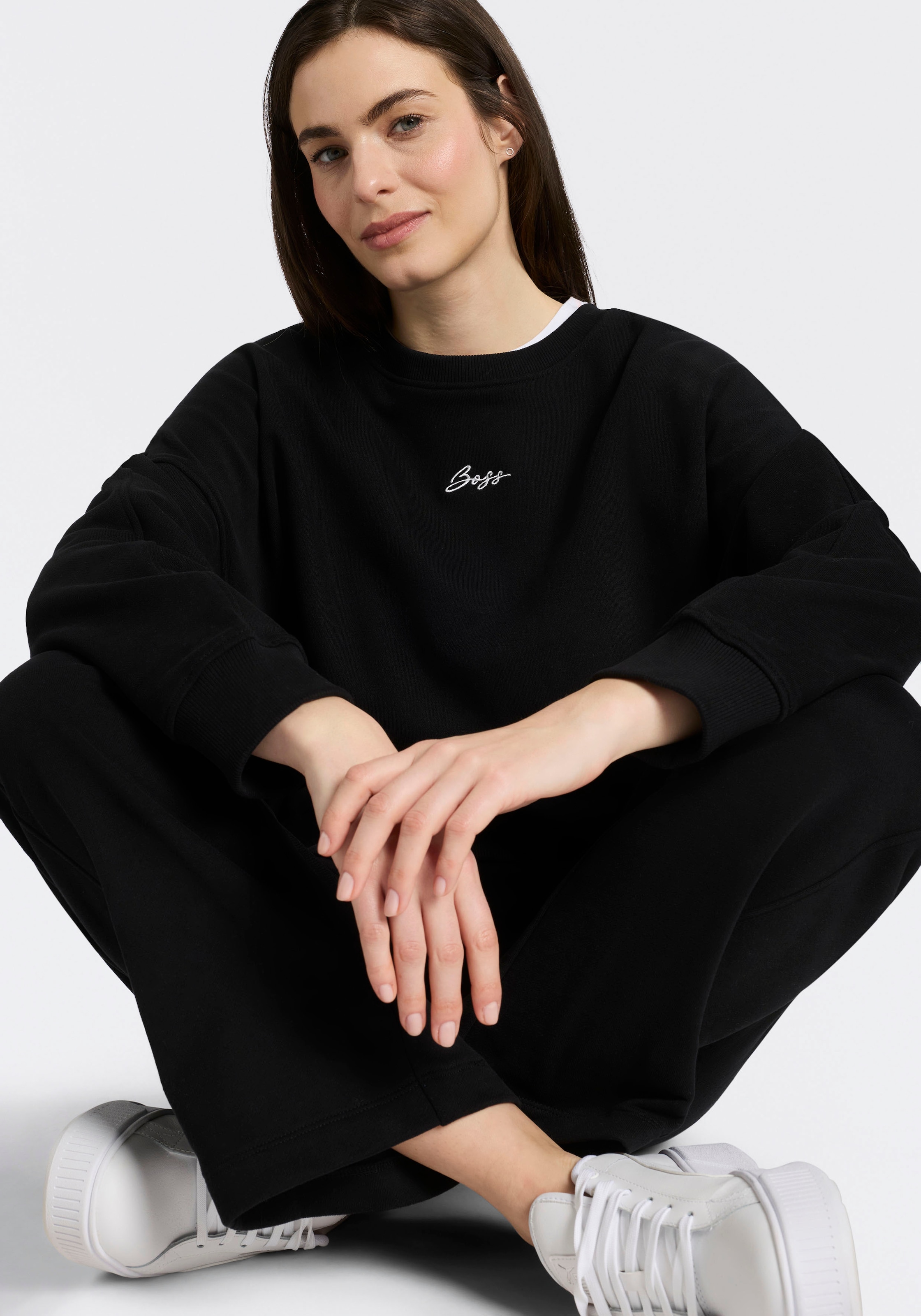 BOSS ORANGE Pull »Ever Premium Damenmode«, mit Logostickerei, aus Baumwolle
