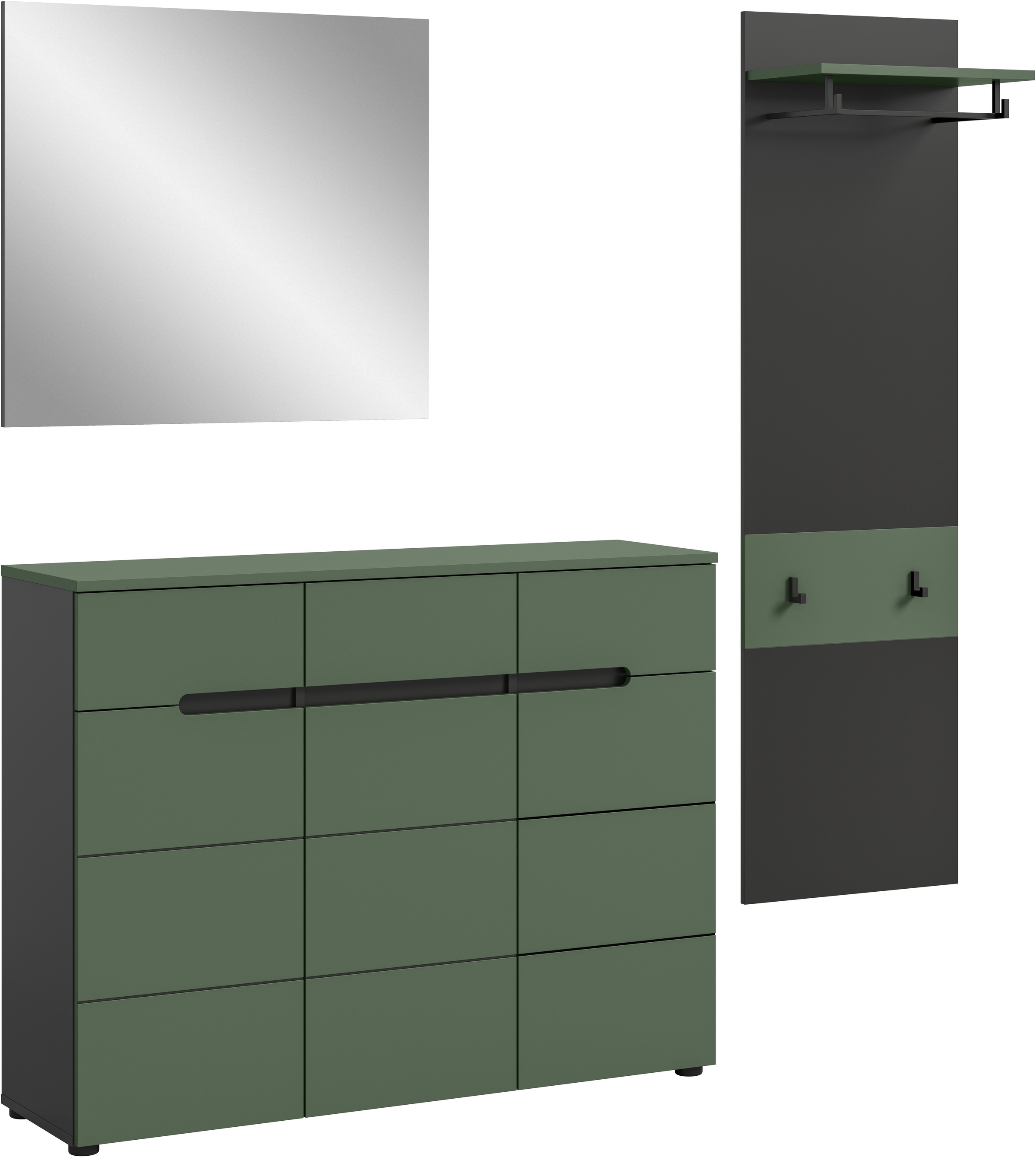 Image of Home affaire Garderoben-Set "REHAT, TOPSELLER, 3-teilig, Breite 180 cm, individuell erweiterbar" Set, bestehend aus: Kommode, Spiegel und Garderobenpaneel, 3 Stk. tlg.