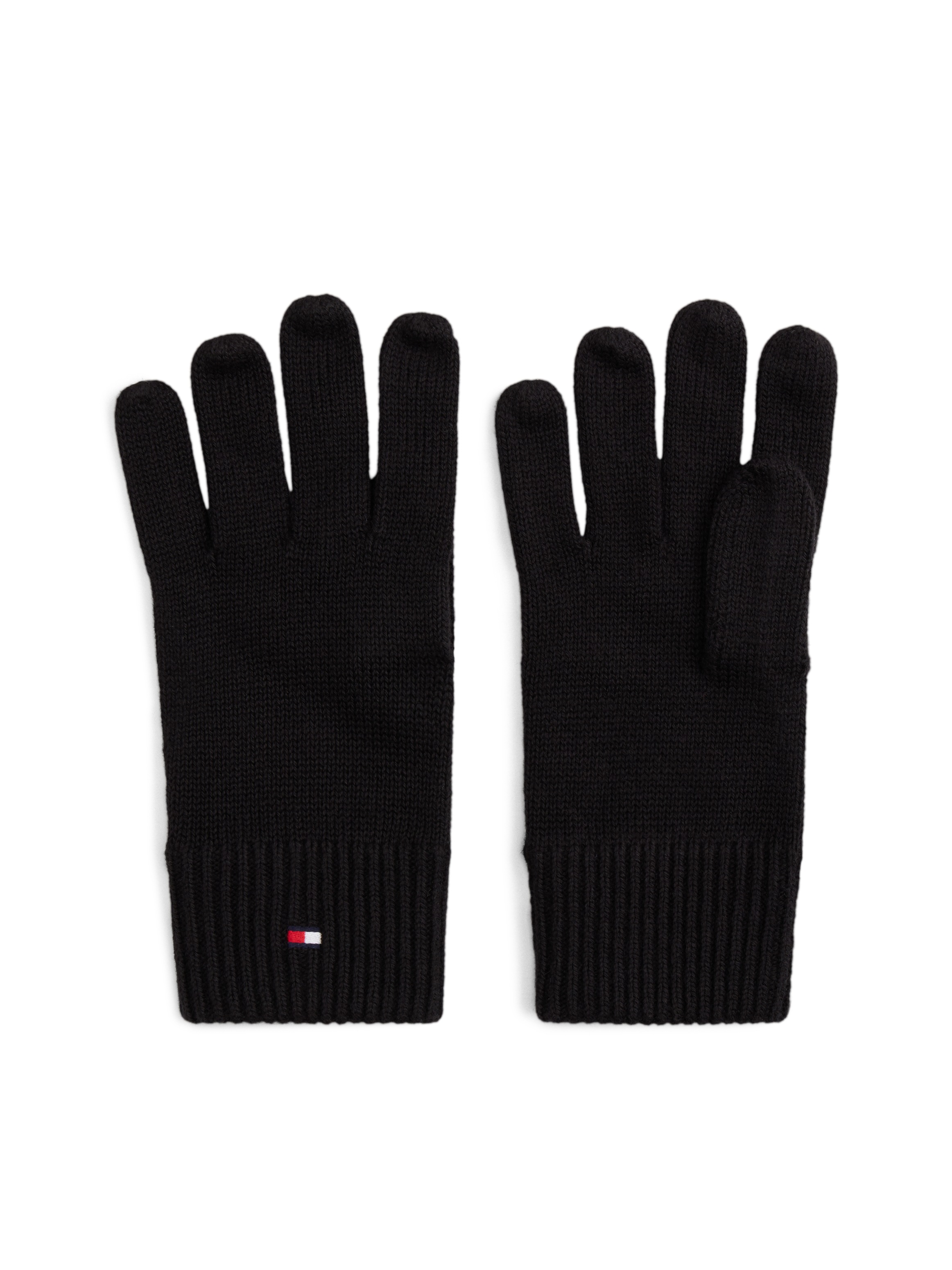 Tommy Hilfiger Gants tricotés »ESSENTIALS FLAG GLOVES« avec broderie du logo