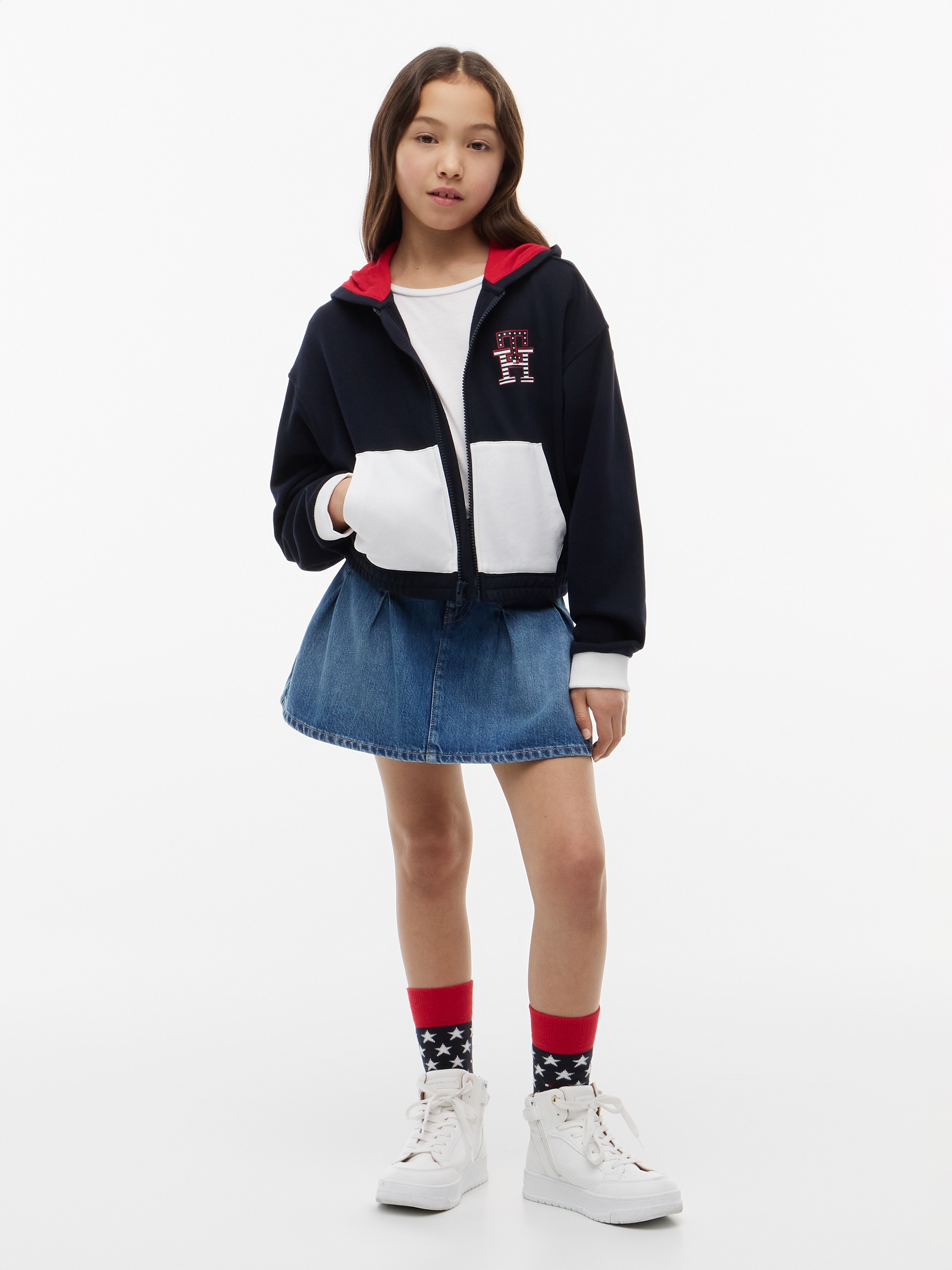 Tommy Hilfiger Jeansrock Regular Fit, Kinder bis 16 Jahre, leicht ausgestellte Silhouette